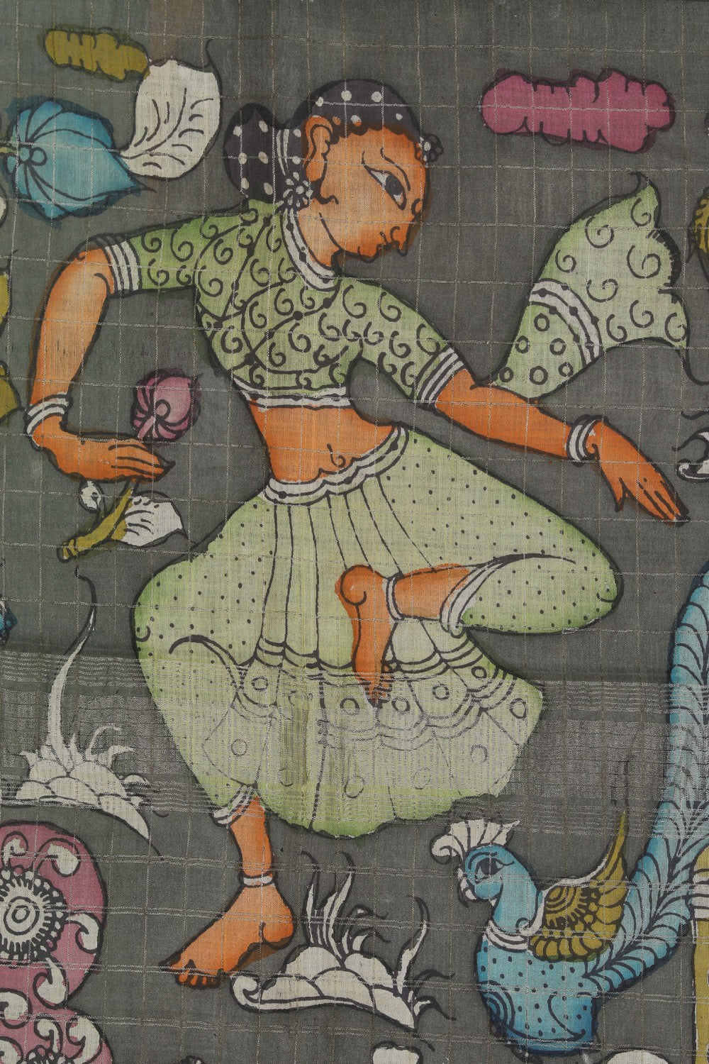 Kalanjali Kalamkari Painted Saree With Natural Dyes. - view 2
