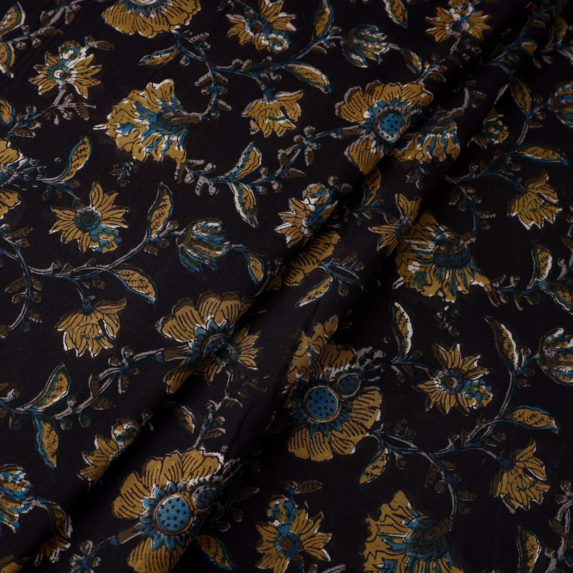 BAGRU DABU PRINTS Black - Block Printed Cotton Jahota Fabric 12 - view 2