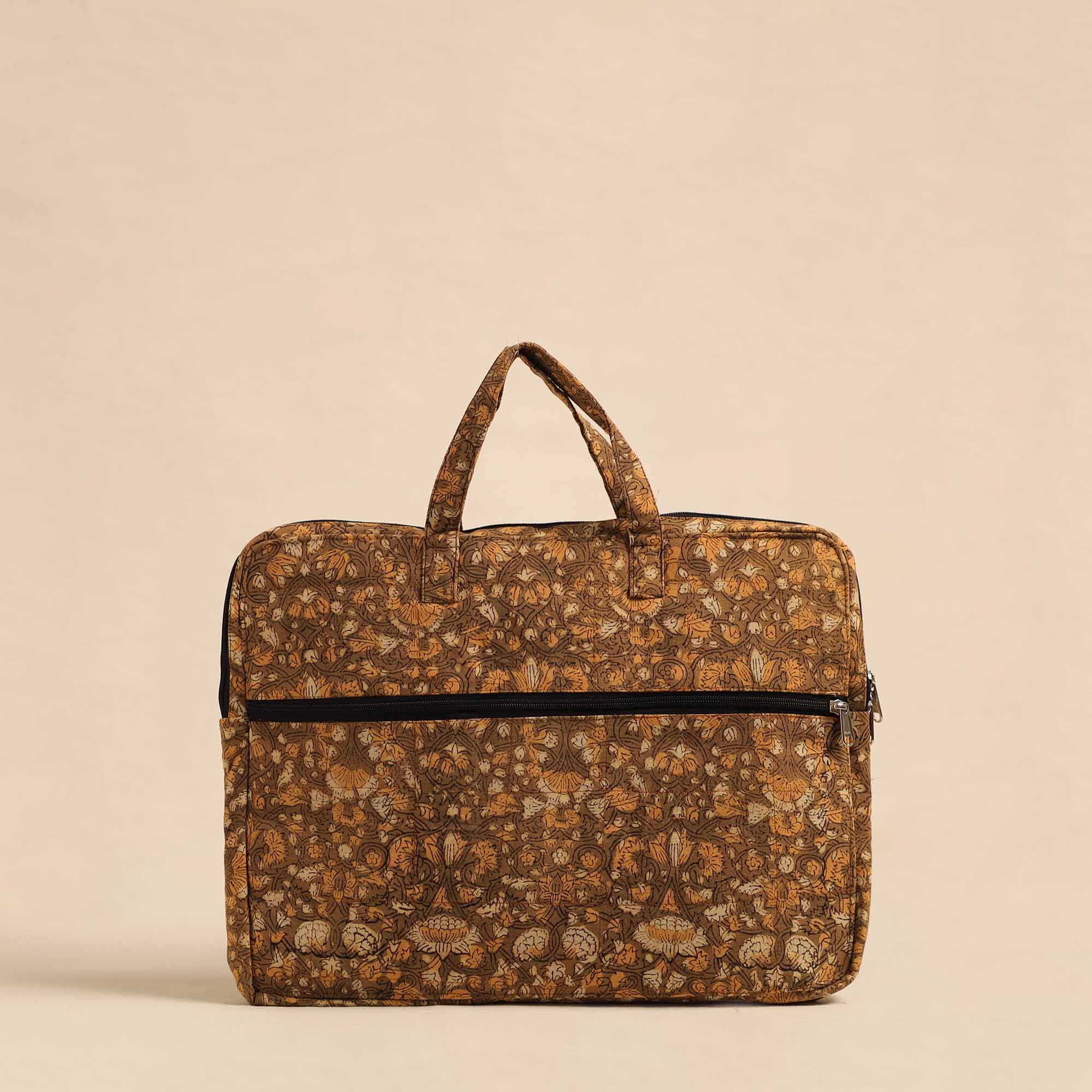 NOORI BAZAR Brown - Handmade Quilted Cotton Laptop Bag 34
