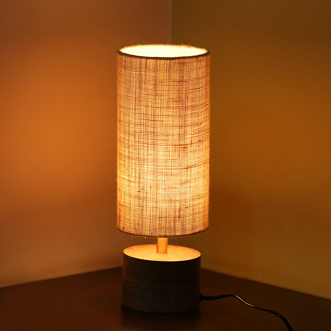 EXCLUSIVELANE 'Volta' Round Table Lamp In Mango Wood (14 inch) - view 2
