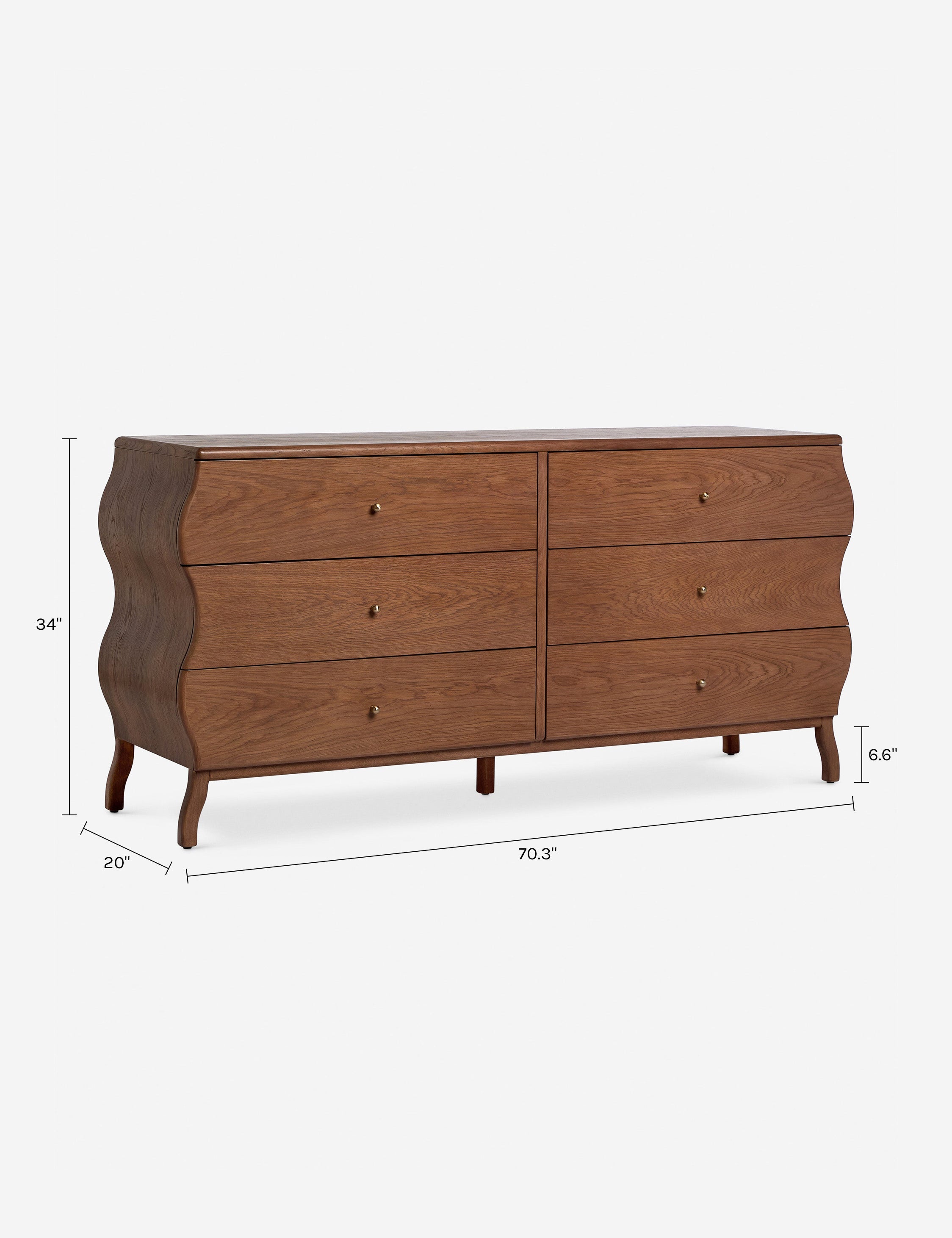 Lulu and Georgia Lasya 6-Drawer Dresser – Cool Brown - view 11