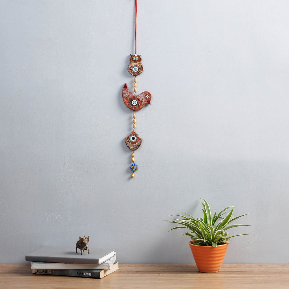 KHUSHBASH - HAPPY LOOM OF EAST Bishnupur Handpainted Terracotta Wall Hanging