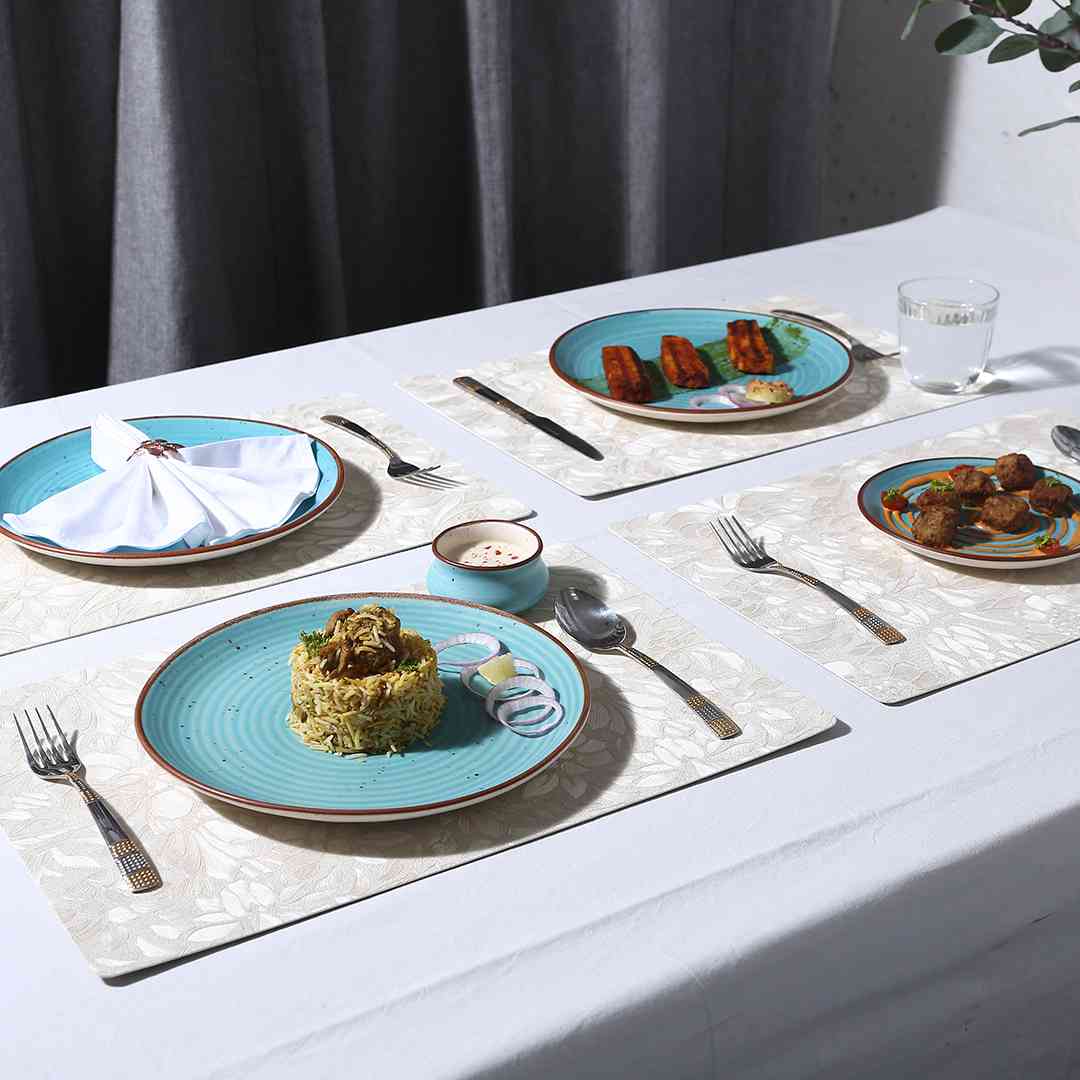 Wonderchef Valentina Reversible Floral & Solid Placemat Set of 6 - view 2