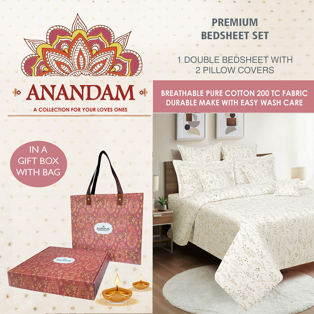Swayam India Anandam Double Bedsheet with 2 Pillow Covers - 14111