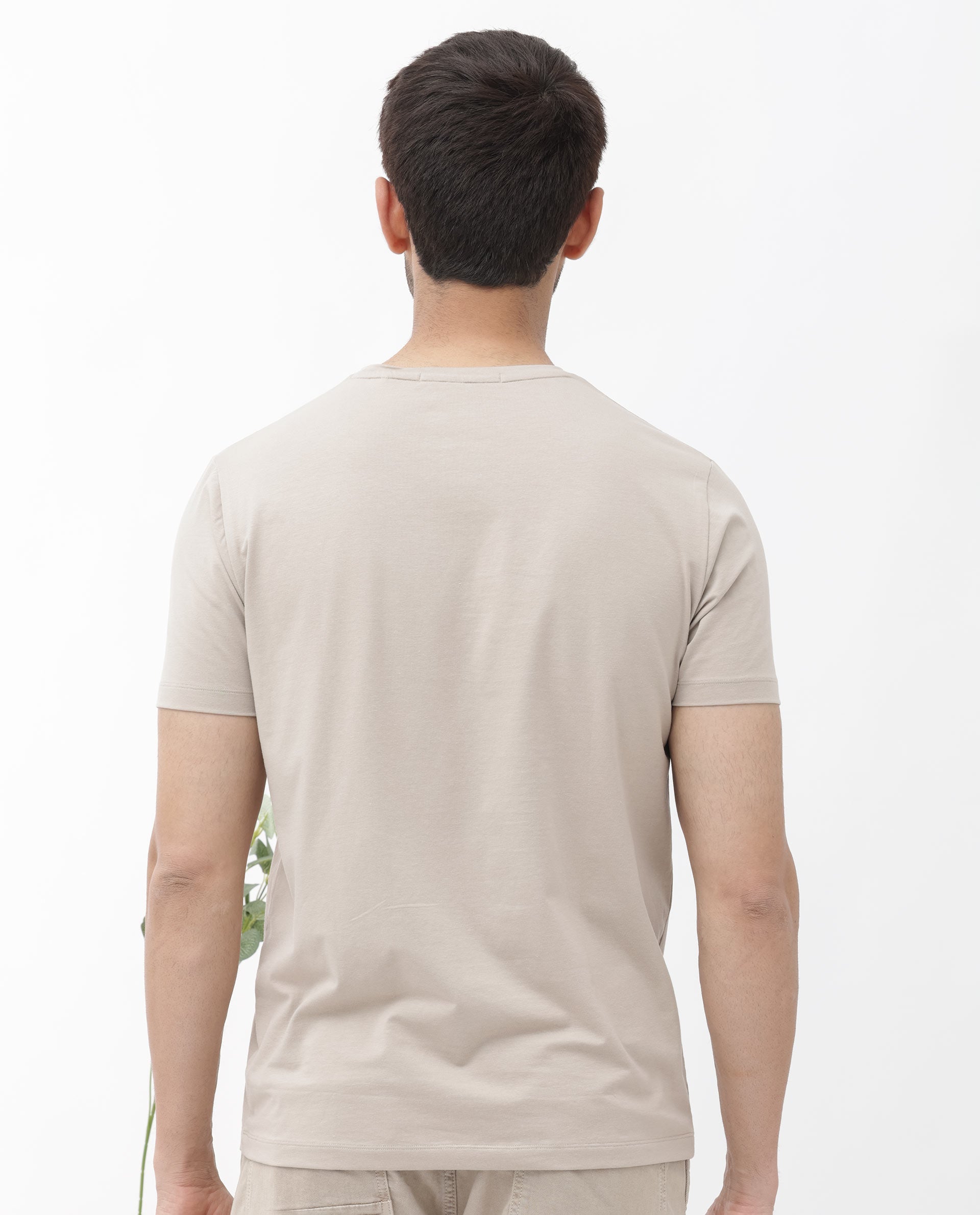 Rare Rabbit Men's Callum Beige Cotton Lycra Fabric Half Sleeves Graphic Statement Print T-Shirt - view 8
