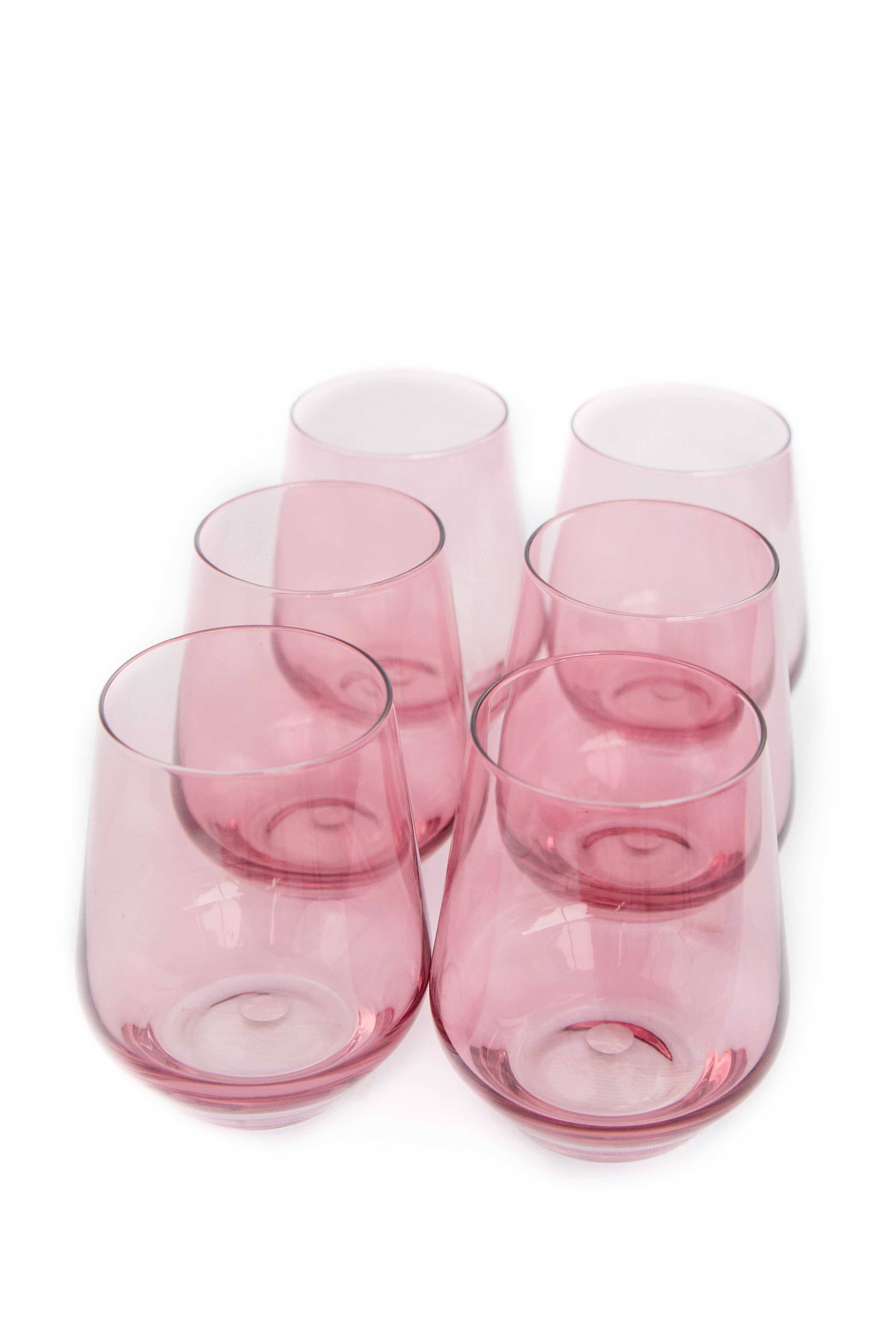 Estelle Colored Glass Estelle Colored Wine Stemless - Set of 6 {Rose} - view 7
