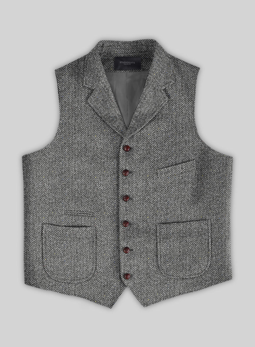 StudioSuits Harris Tweed Gray Chevron Hunting Vest