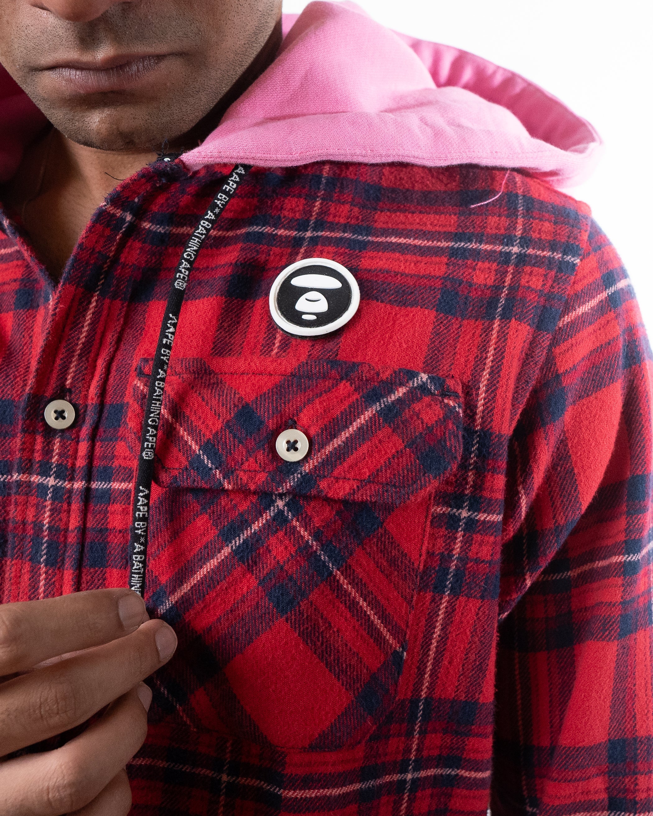 AAPE BY BATHING APE Aape By A Bathing Ape Hooded Jacket Shirt Red Combo - view 2