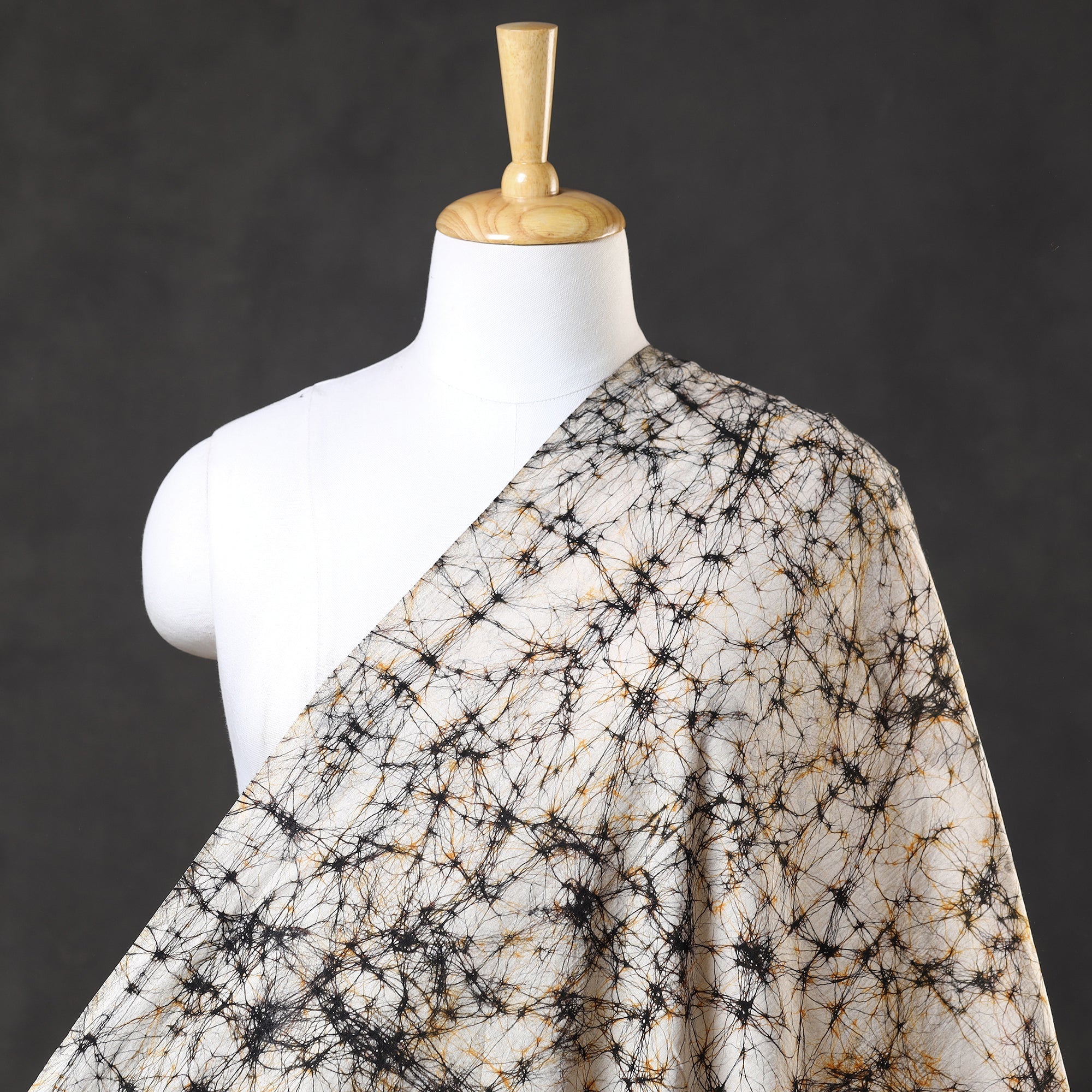 KACHCHH JI CHHAAP Beige - Pure Cotton Hand Batik Print Fabric 01