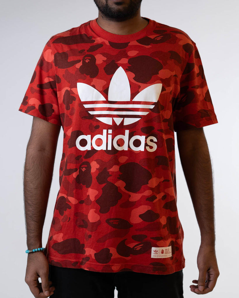 AAPE BY BATHING APE Bape X Adidas Adicolor T-Shirt 'Raw Red"