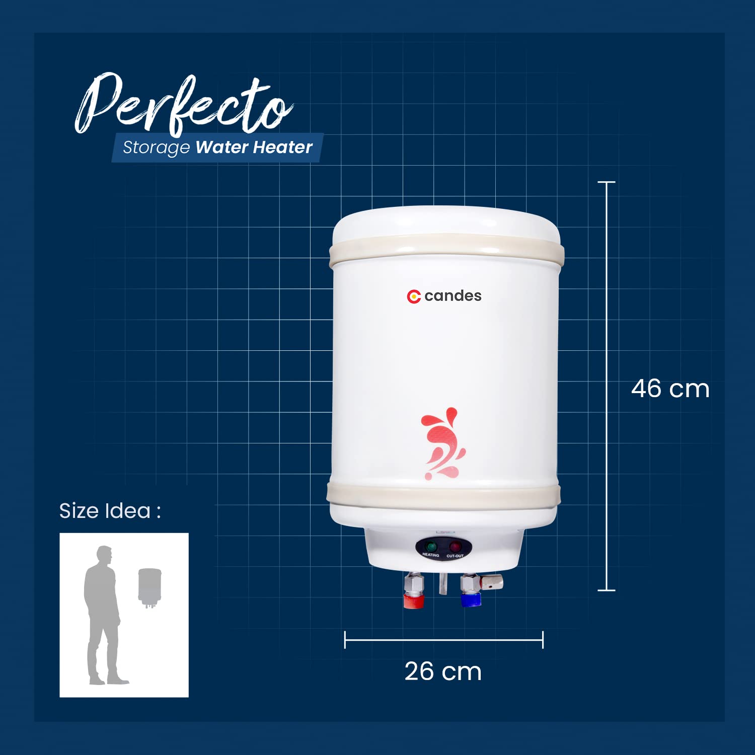 Candes Geyser 10 Litre | 1 Year Warranty | Water Heater for Home, Water Geyser, Water Heater, Electric Geyser, 5 Star Rated Automatic Instant Storage - view 6