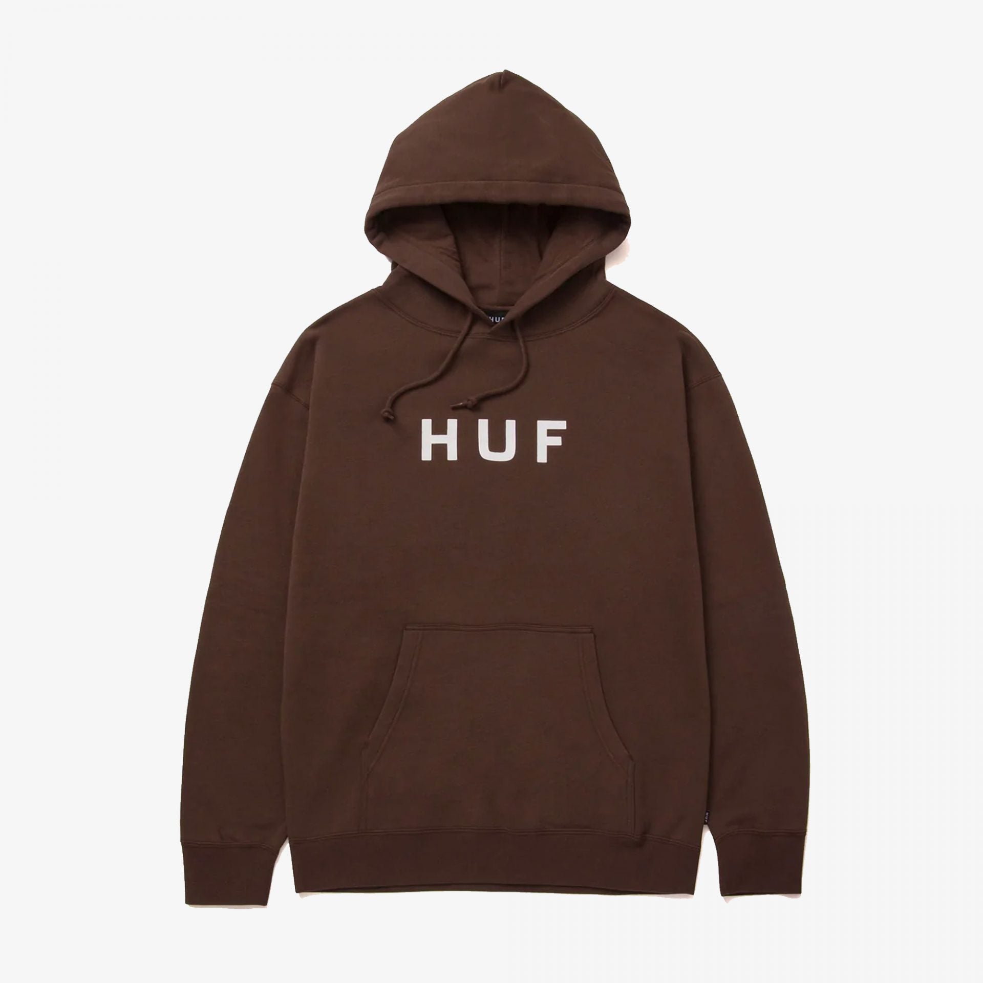 Huf | Essentials Og Logo Hoodie { Chocolate - view 2