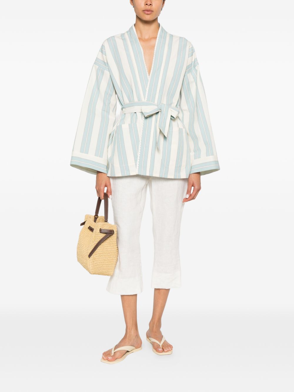 Forte Forte Striped kimono jacket – 78% Cotton 22% Linem - view 3