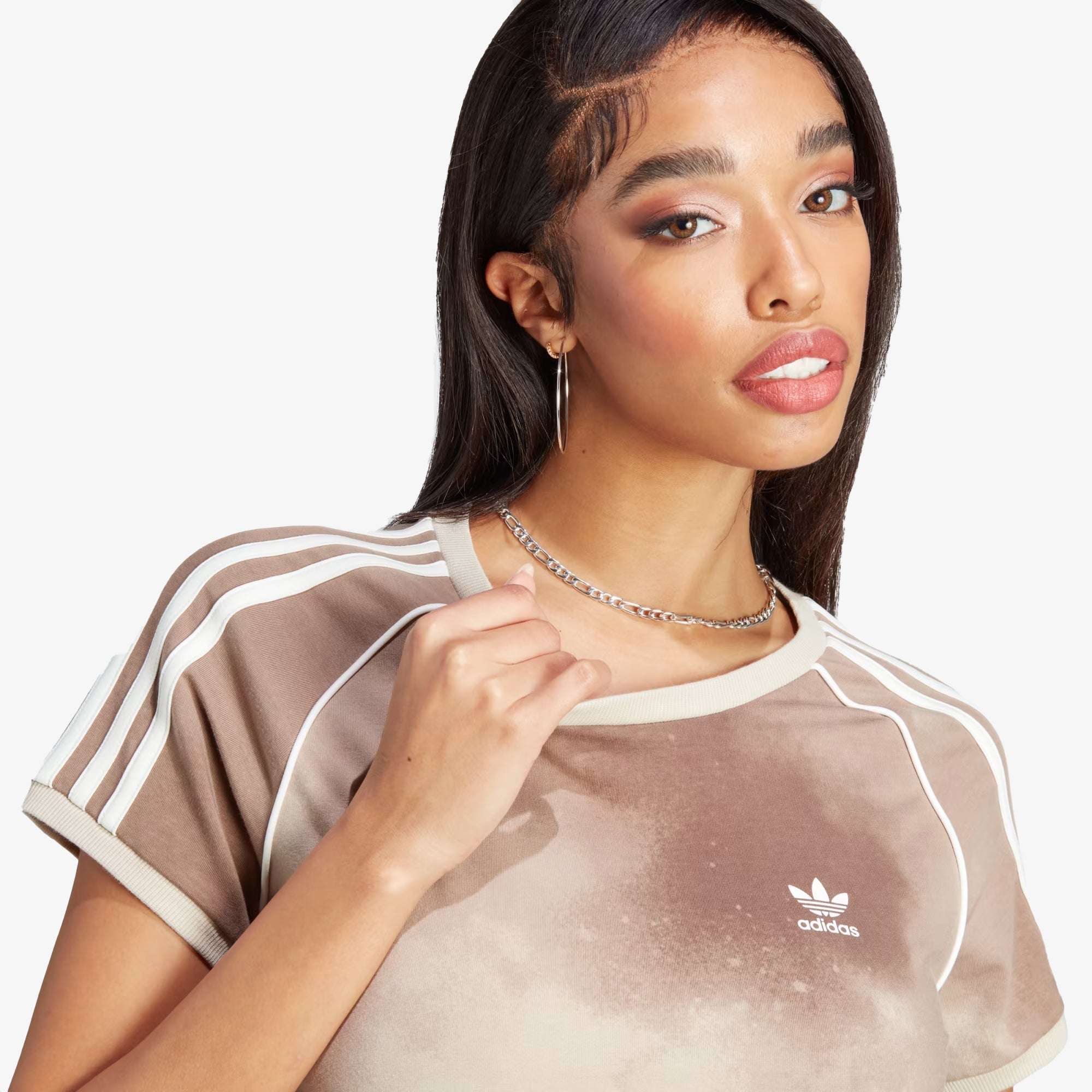 Adidas Originals | COLOUR FADE 3-STRIPES TEE { WONDER BEIGE/MULTICOLOR - view 2