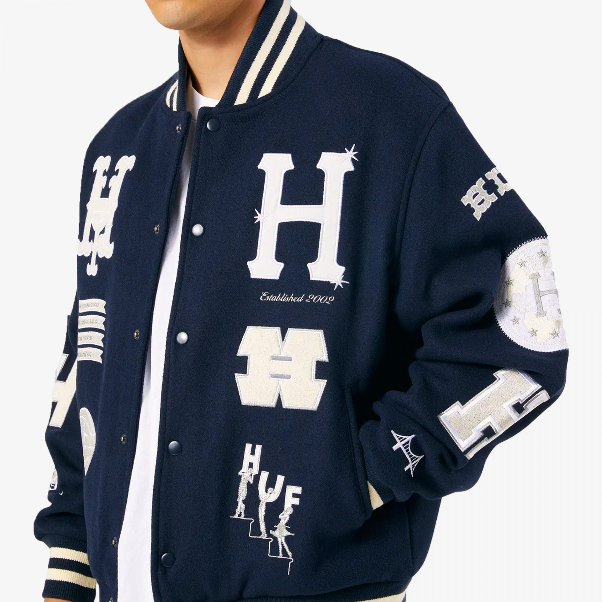 Huf | Year Classic H Varsity Jacket 'navy' - view 2