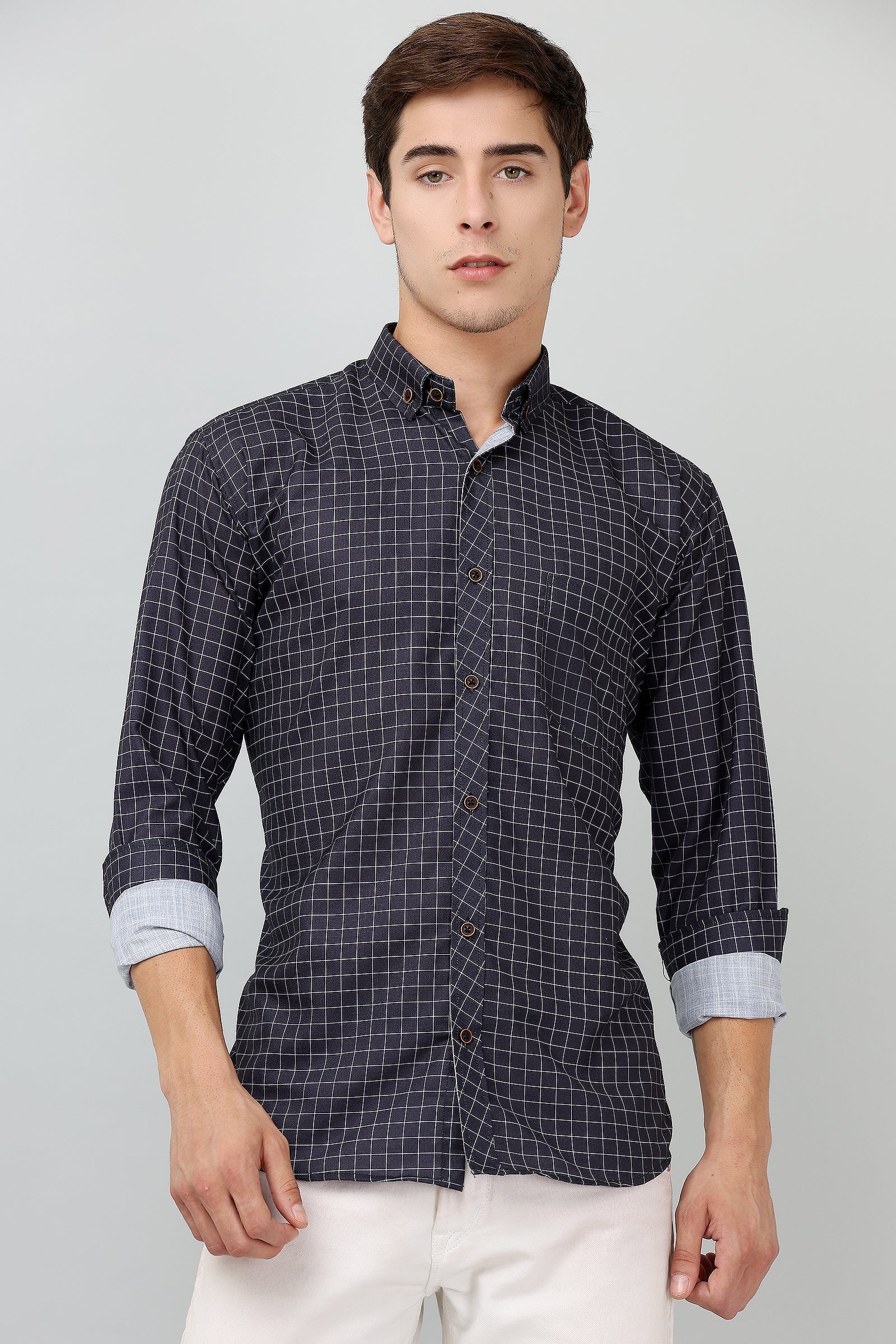 BlackTree Darnandstitch® Printed Black Checkered Shirt - view 2
