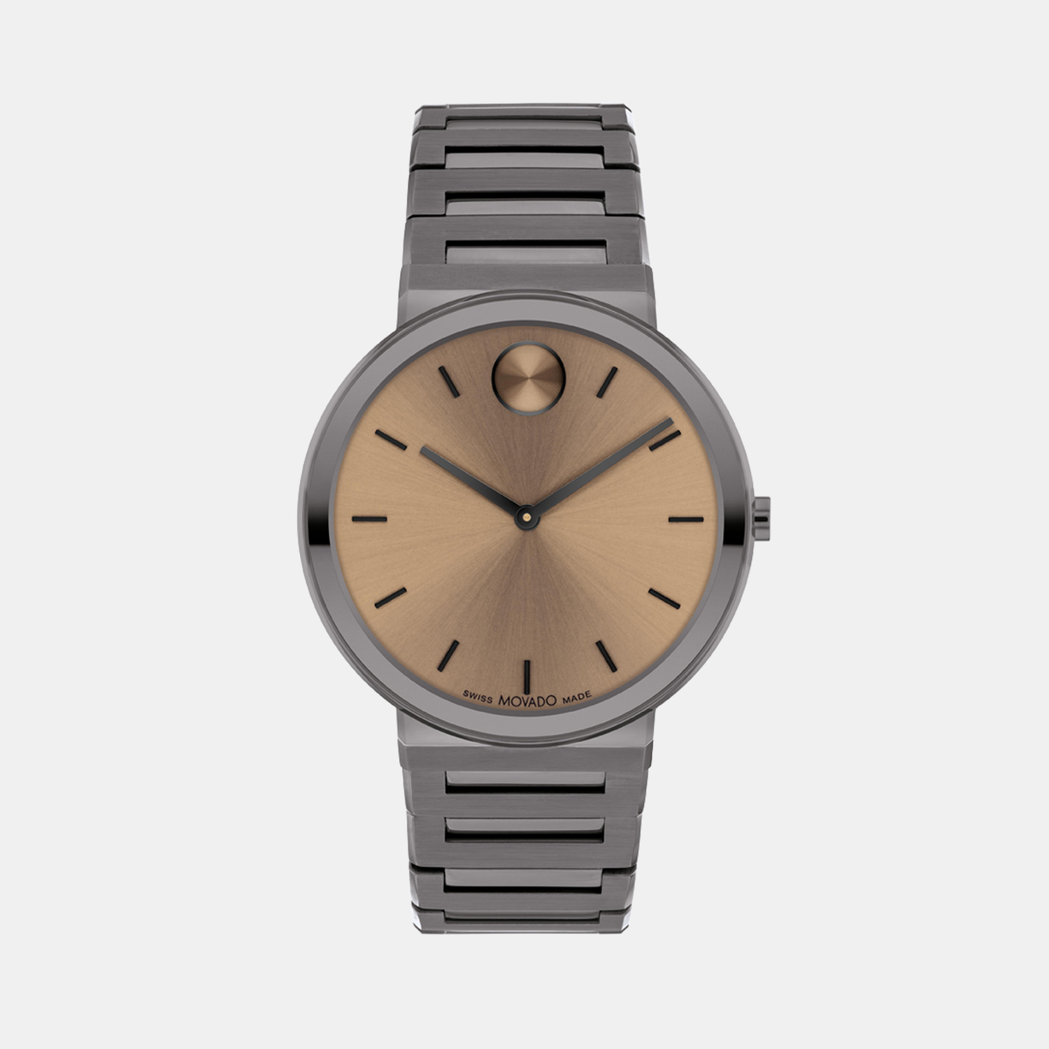 Movado Bold Men Quartz Clay Dial Analog Stainless Steel Watch 3601202