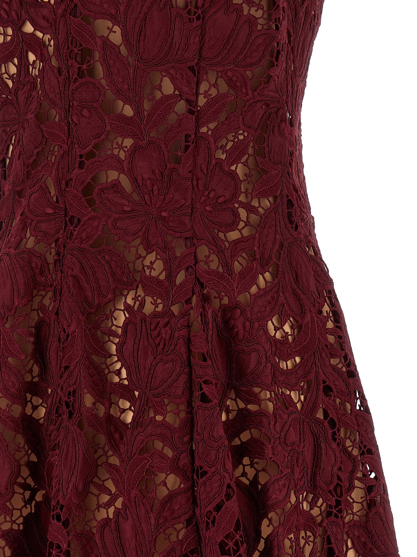 Self-Portrait Burgundy Lace Mini Dress – 100% polyester - view 4