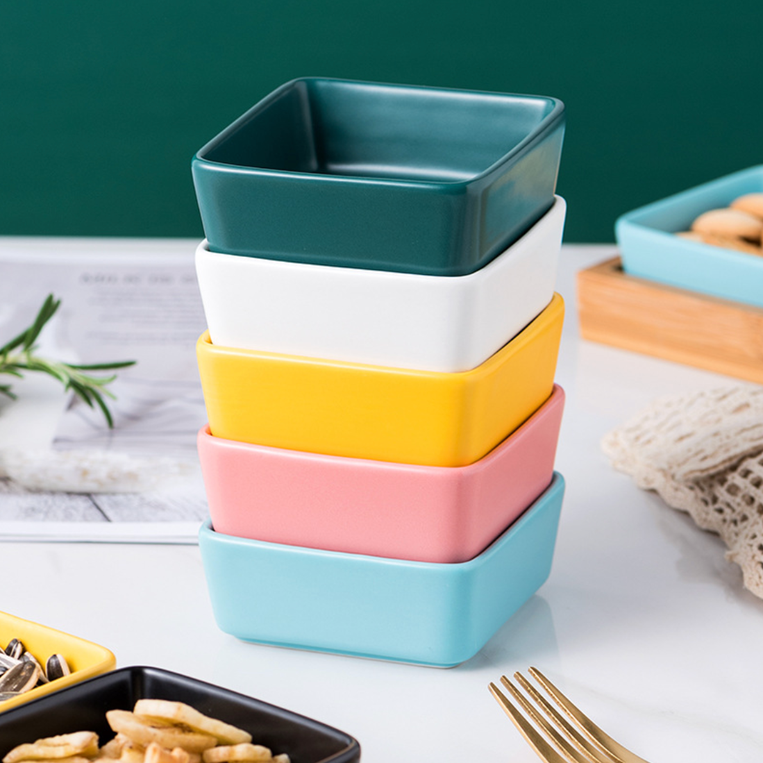 Nestasia Square Bowls and Wooden Trays - view 5