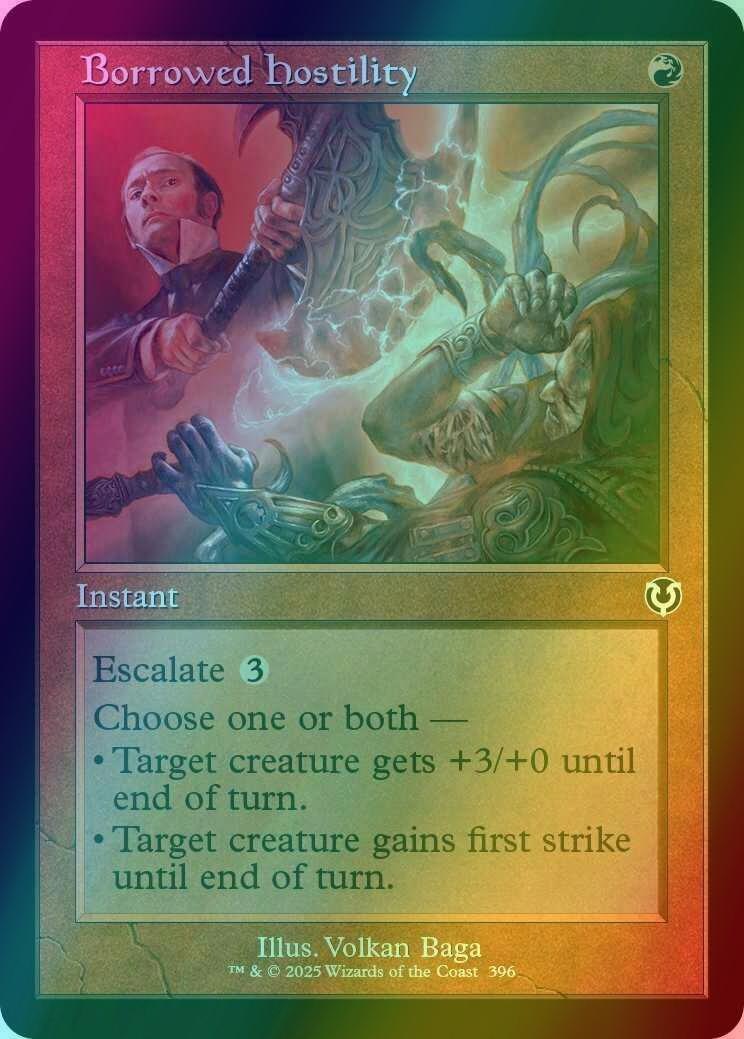 Borrowed hostility 396 – Magic Borrowed Hostility [396] [Retro Frame] [Innistrad Remastered] [Foil]