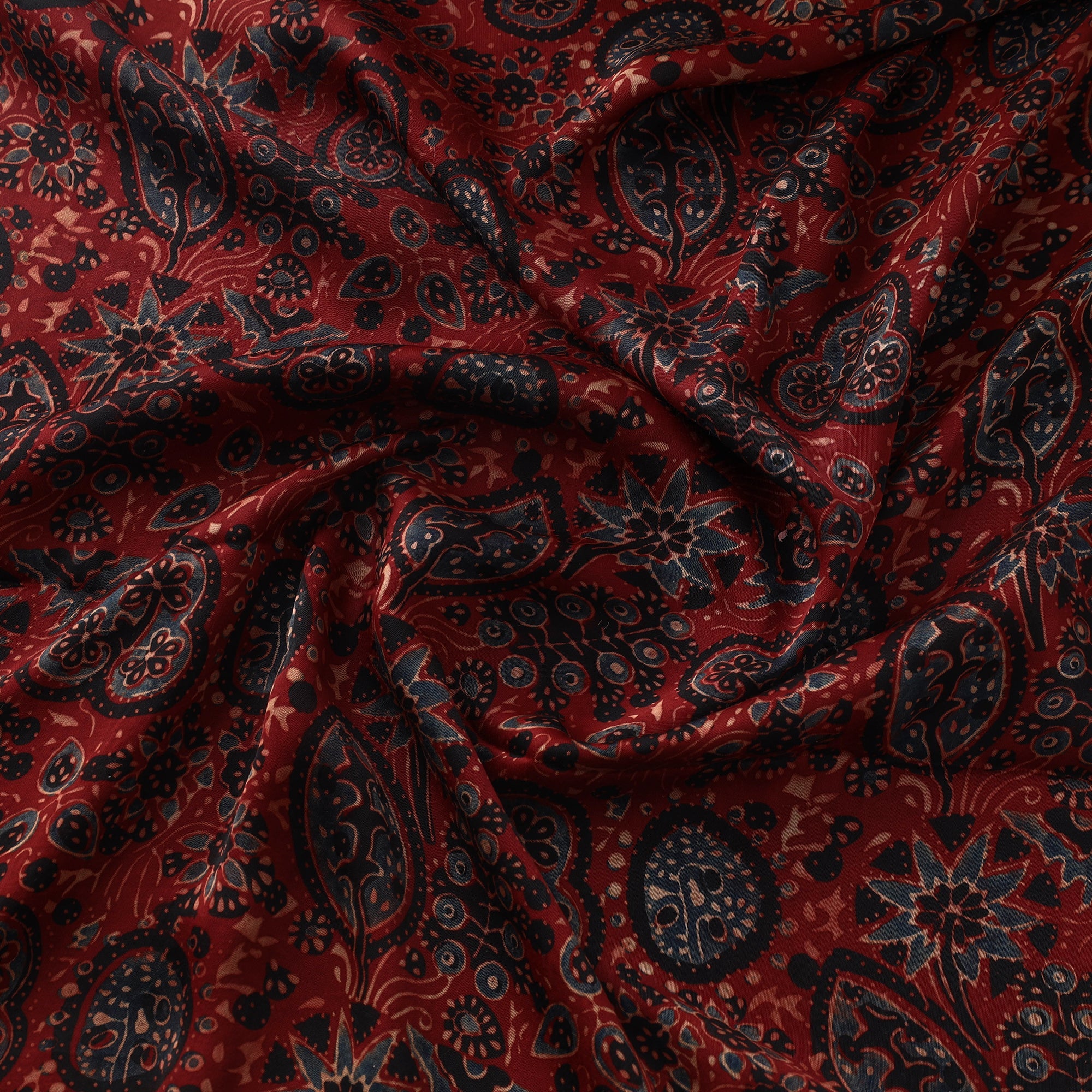 KACHCHH JI CHHAAP Modal Silk Ajrakh Print Fabric 18 - view 3