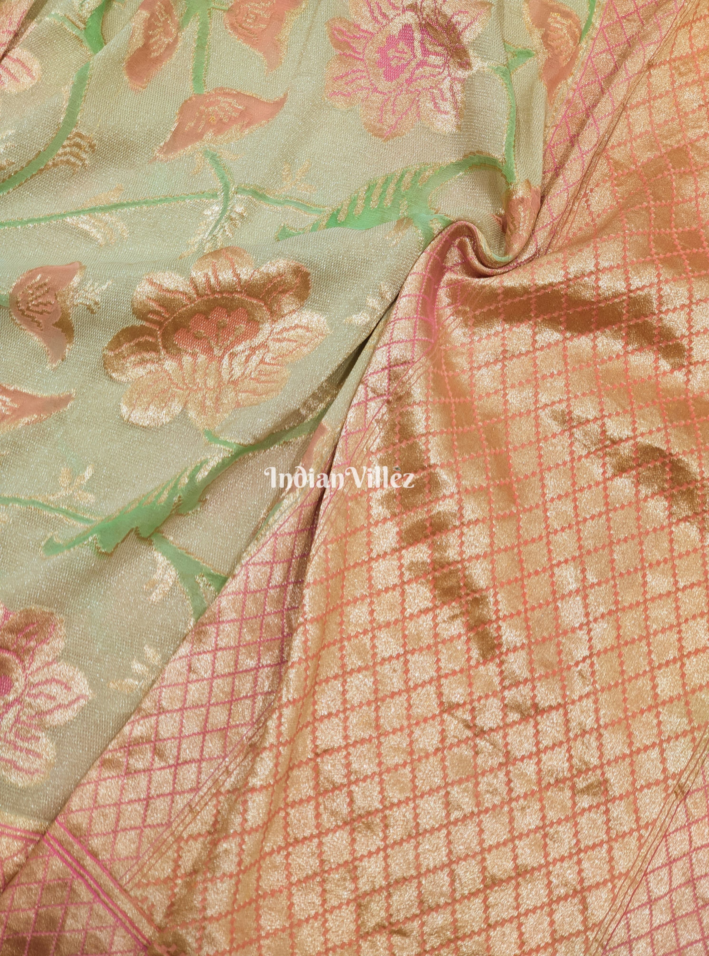 IndianVillèz Flower Motif Banarasi Khaddi Georgette Saree - view 3