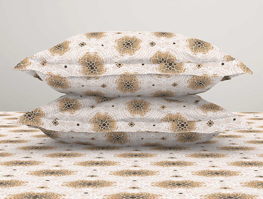 Spaces India Ornate Brown Polycotton Fitted Queen Harmony - By Welspun - view 5