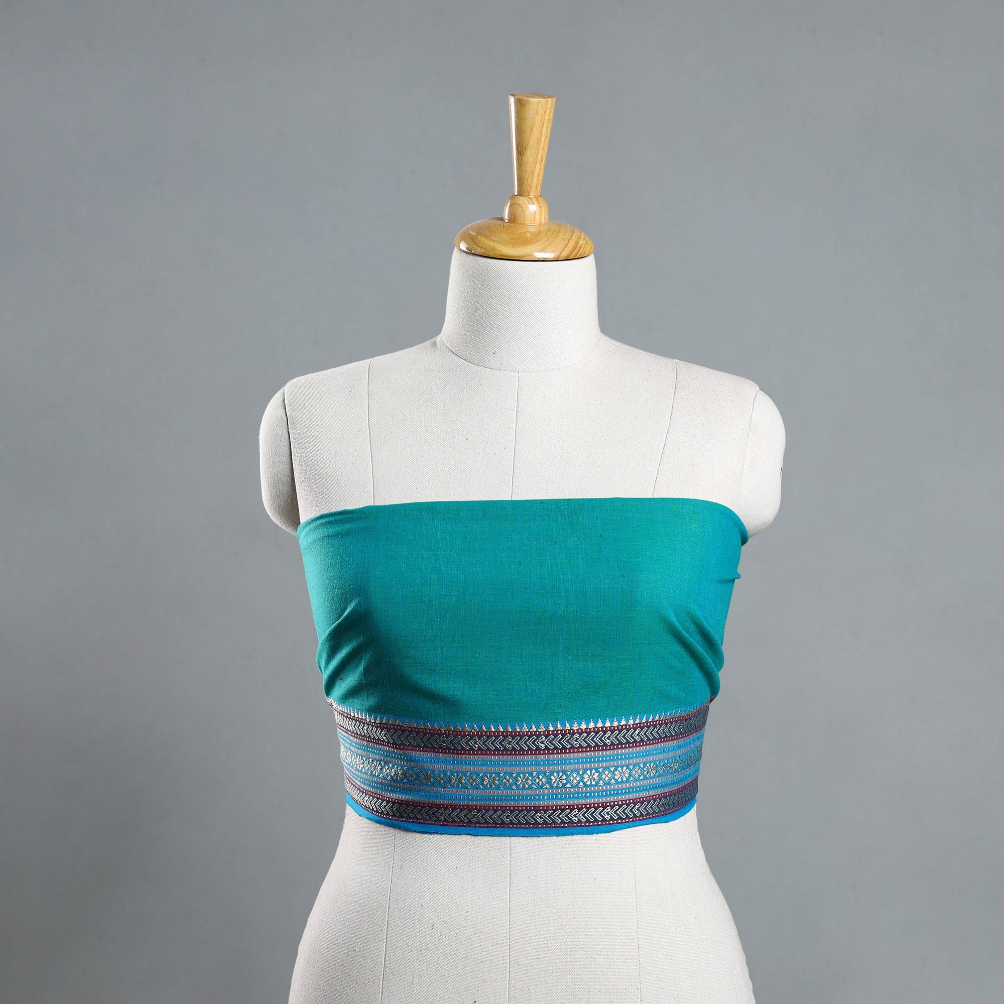 NOORI BAZAR Blue - Green - Dharwad Cotton Blouse Piece 92