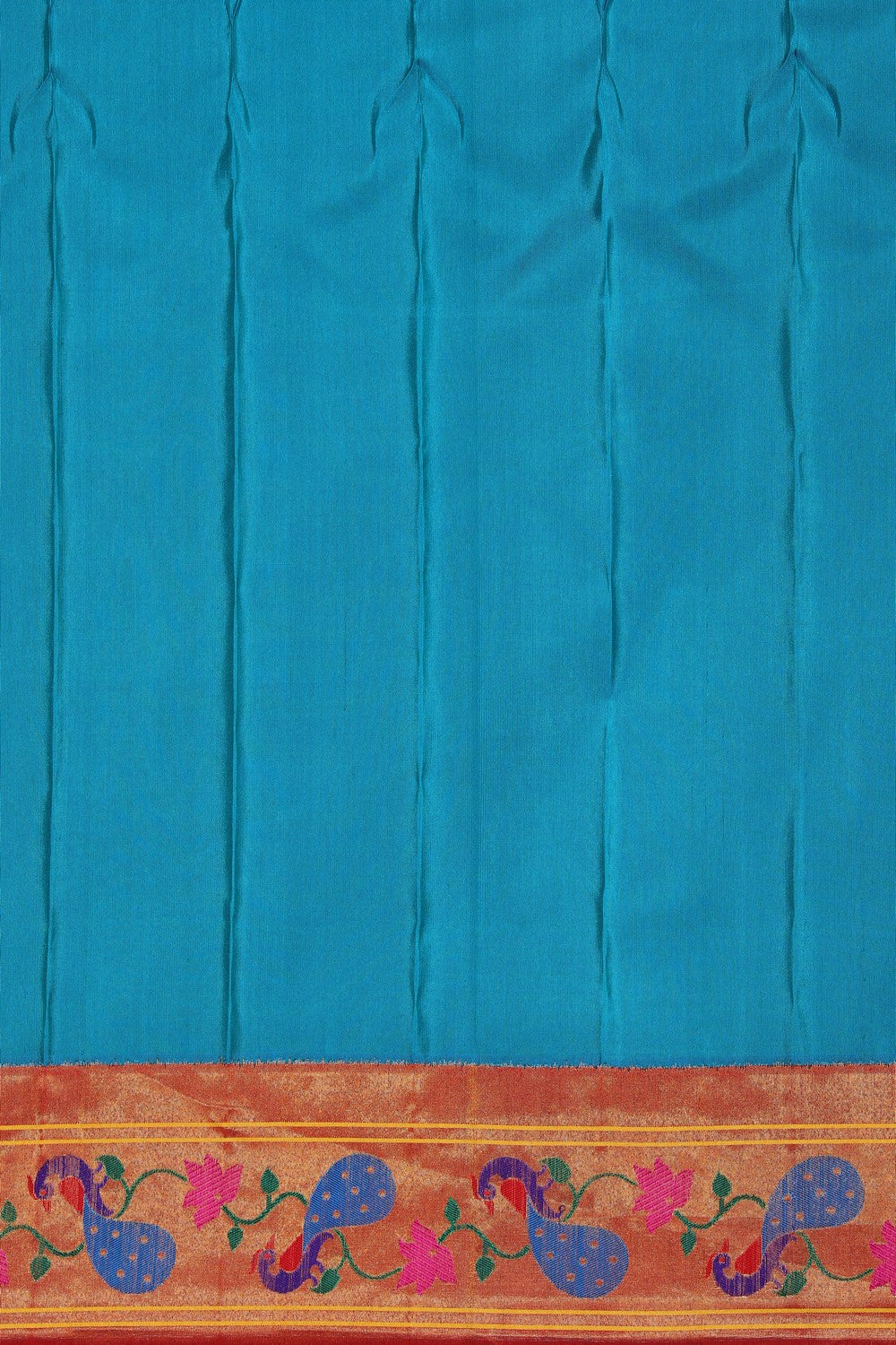 Kalanjali Gadwal Silk Teal Blue Saree – Women's - view 4