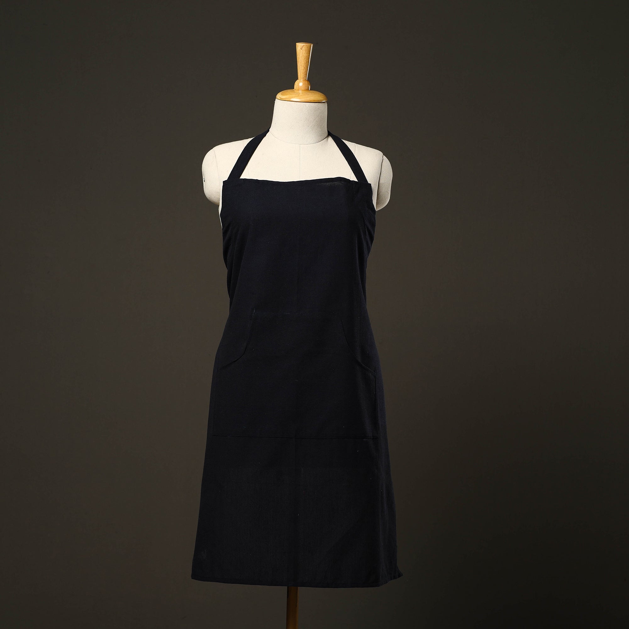 JALPARI Black - Jhiri Handloom Cotton Apron with Pocket 22
