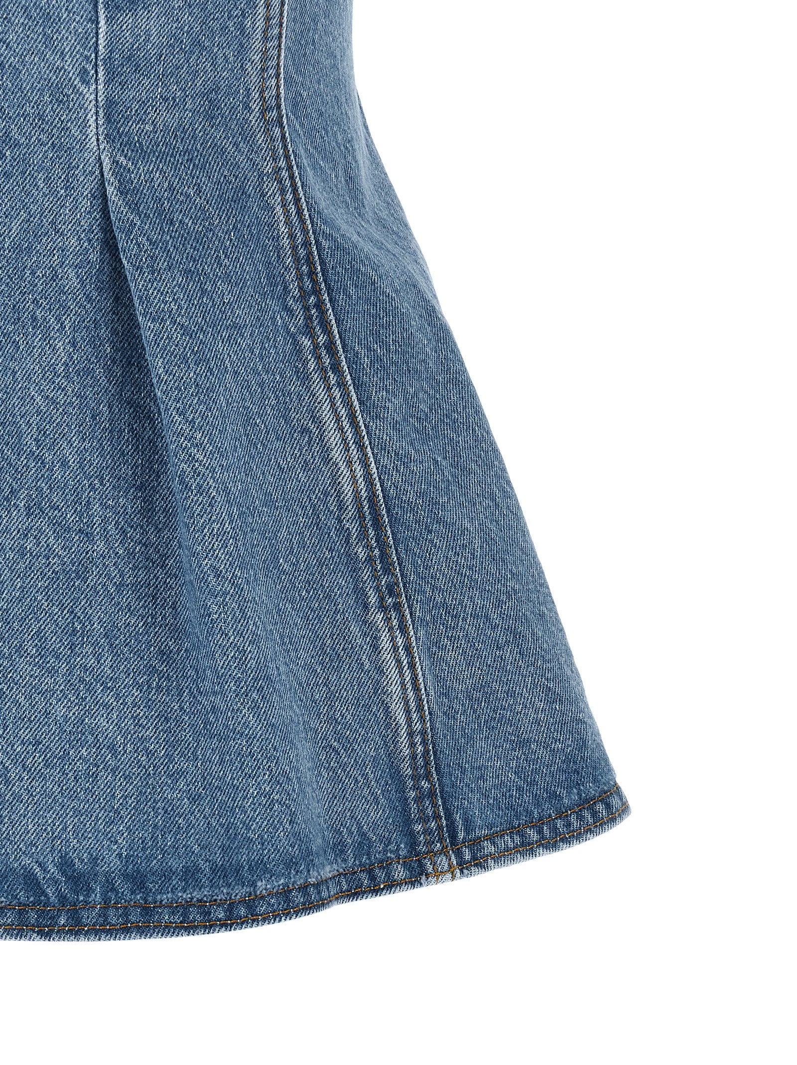 Rotate Birger Christensen Flared Denim Top – 100% cotton - view 4