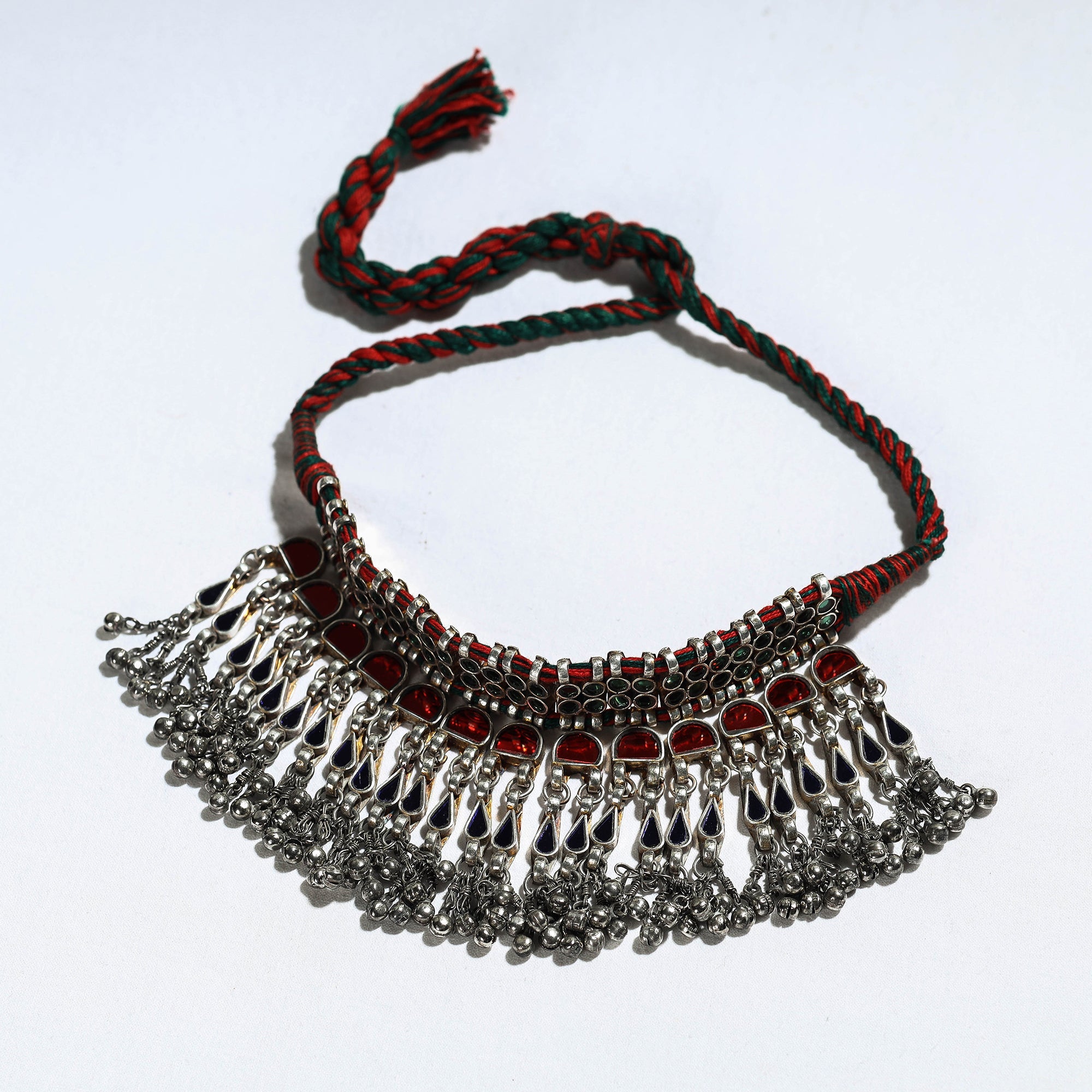 ITOKRI CRAFTS INITIATIVE Antique Glass Encrusted Tribal GS Necklace - view 2