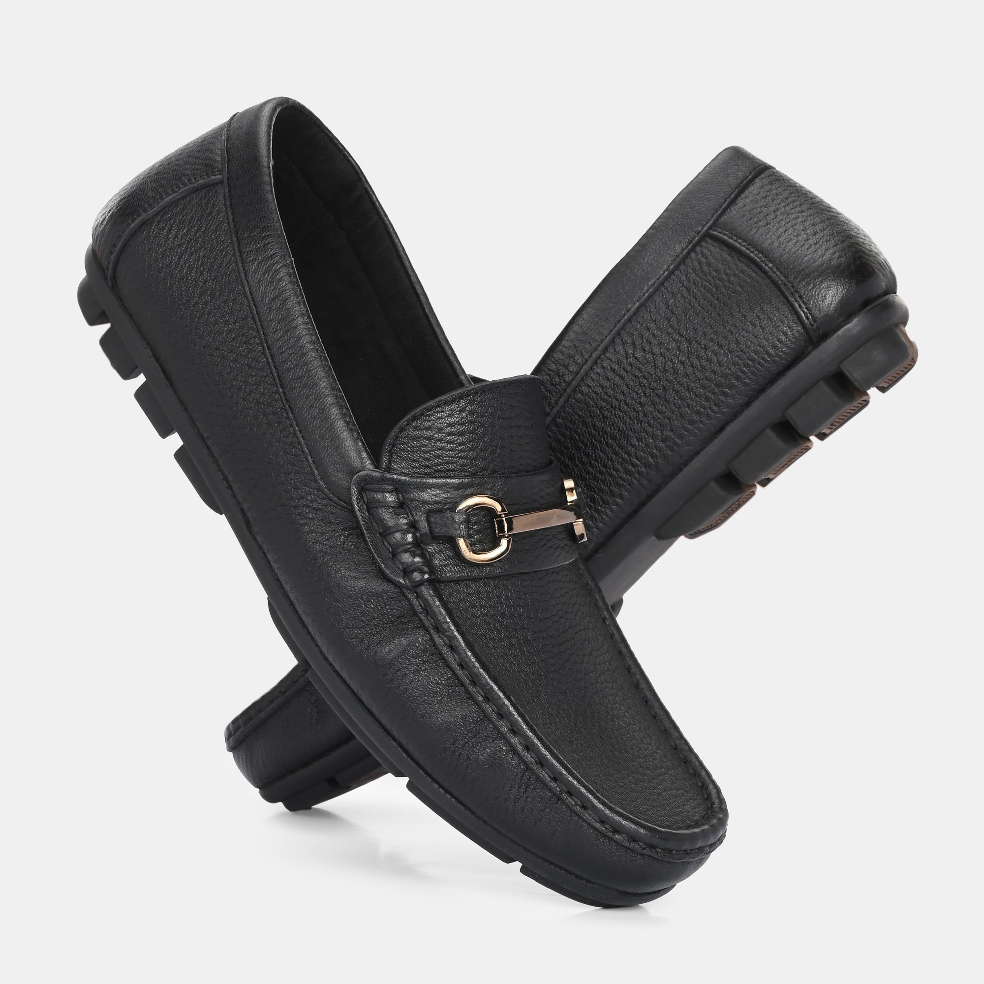 Pashmina Leather Loafers by Lafattio – Black