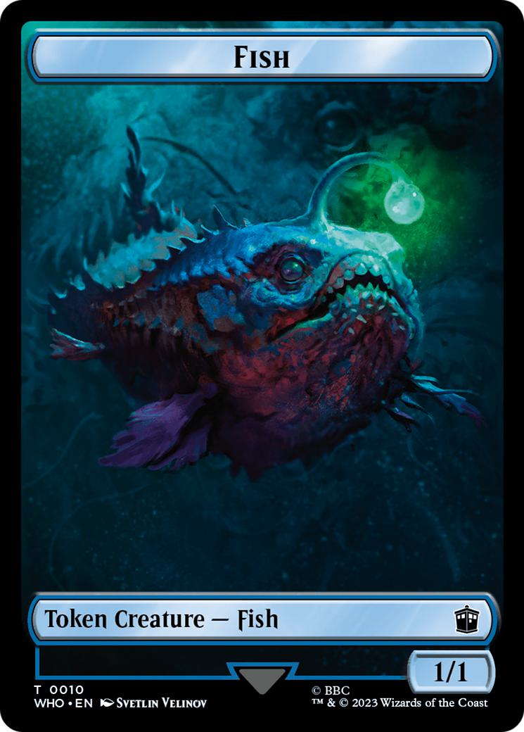 Magic Beast Token (17) // Fish Token (10) [Universes Beyond: Doctor Who: Tokens] [Non-Foil] - view 2