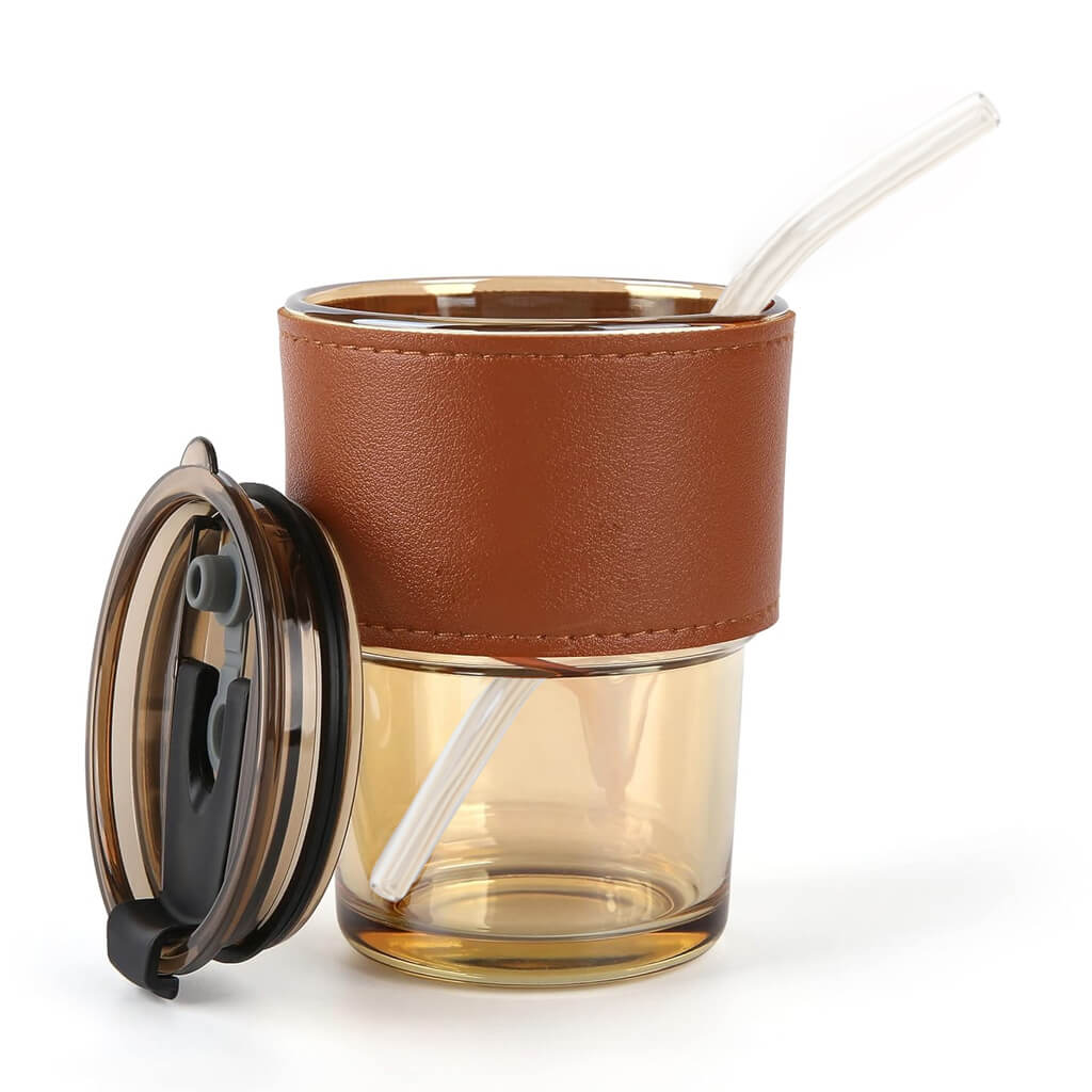 Asha Gifts Glass Sipper Tumbler With Lid - view 2