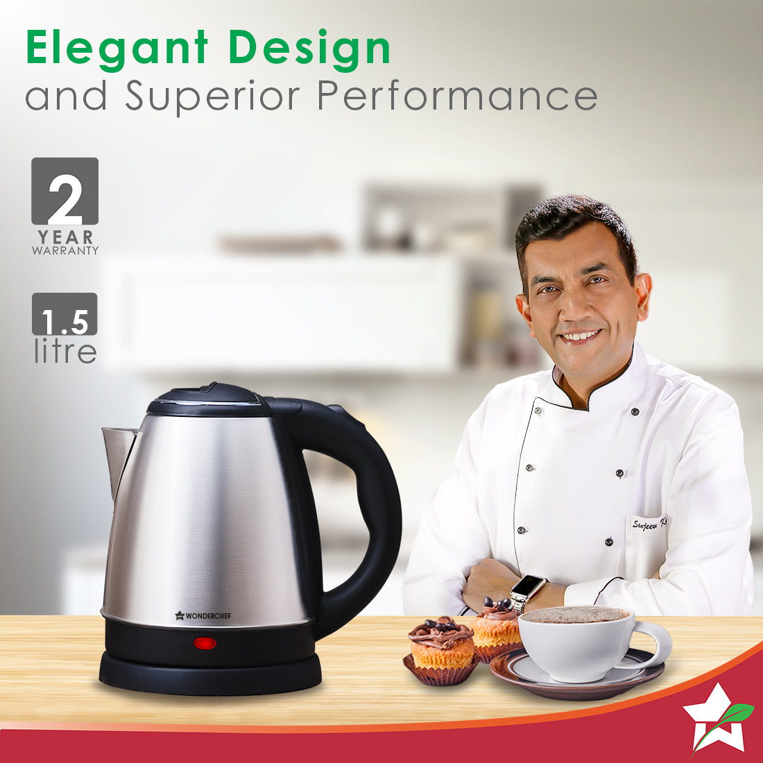 Wonderchef Crescent Kettle + Dry Iron Festive Gift Combo | 1.5L Kettle - view 2