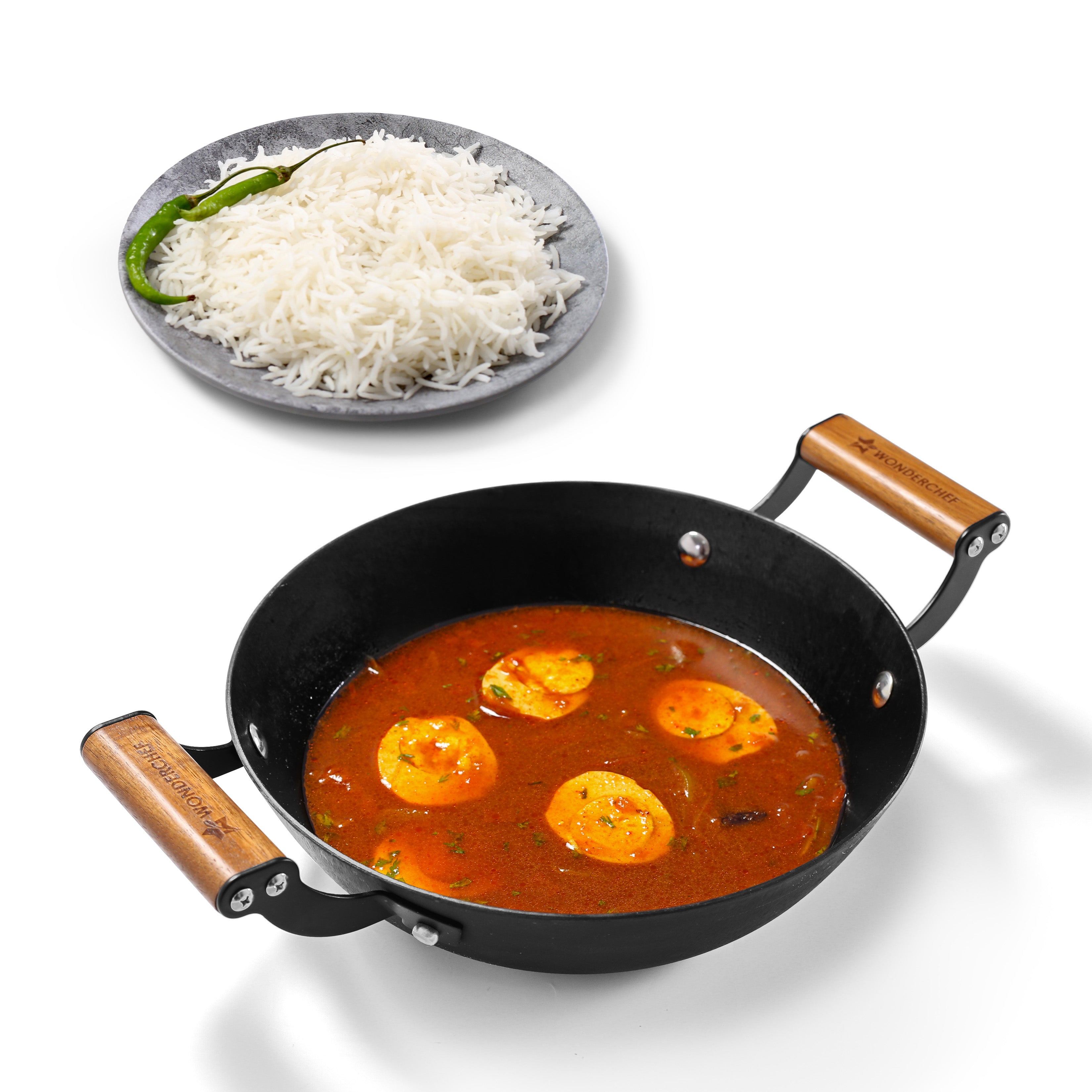 Wonderchef Pre-Seasoned Ferro Light 24cm Kadhai | 2.3L .