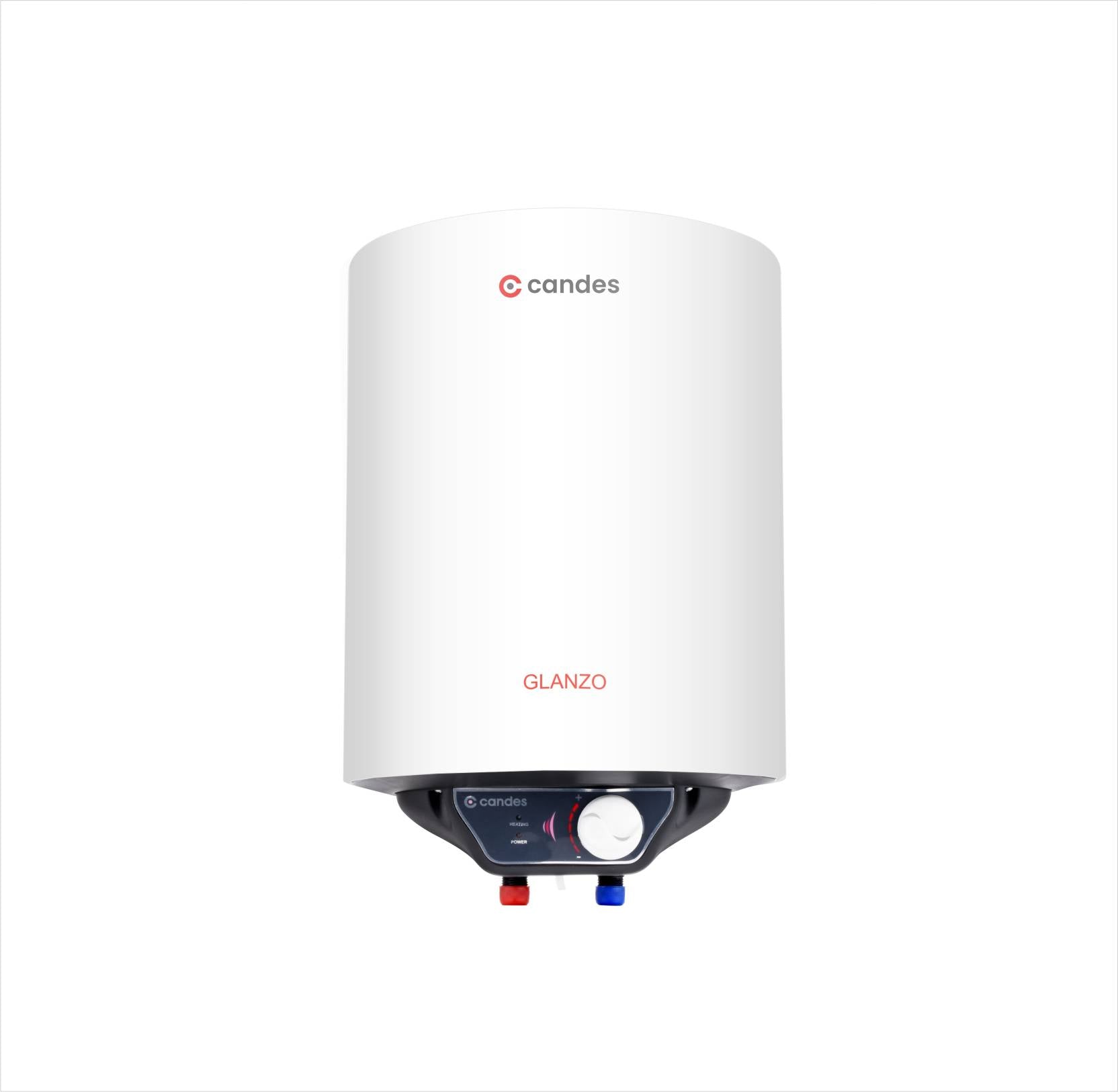 Candes Glanzo Glassline 25 L Storage Water Geyser ( White) (B2B)