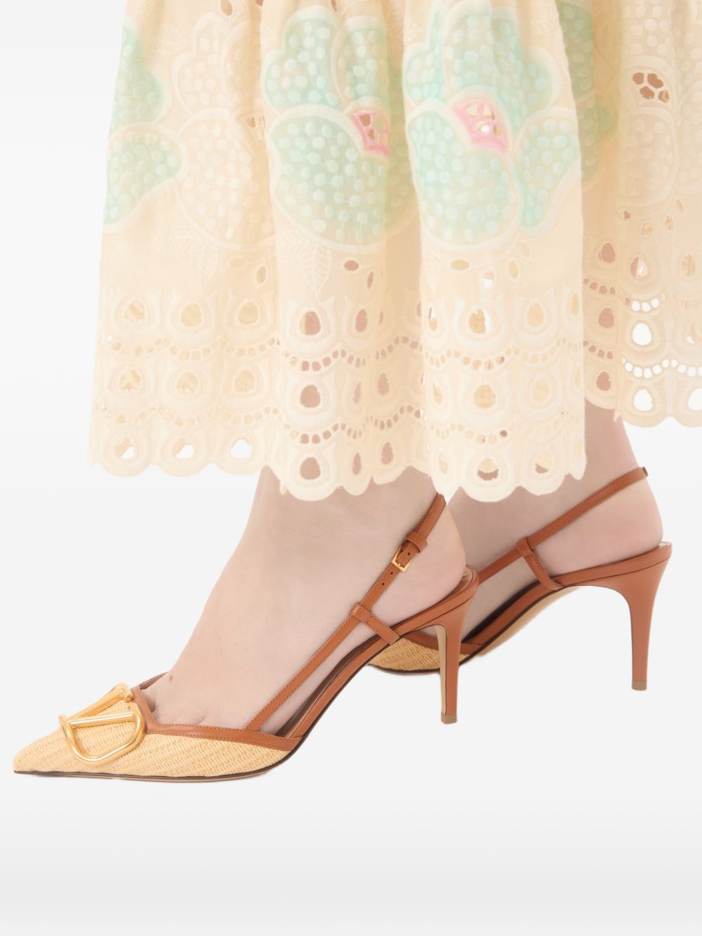 Valentino Garavani VLogo Signature leather slingback pumps - view 2