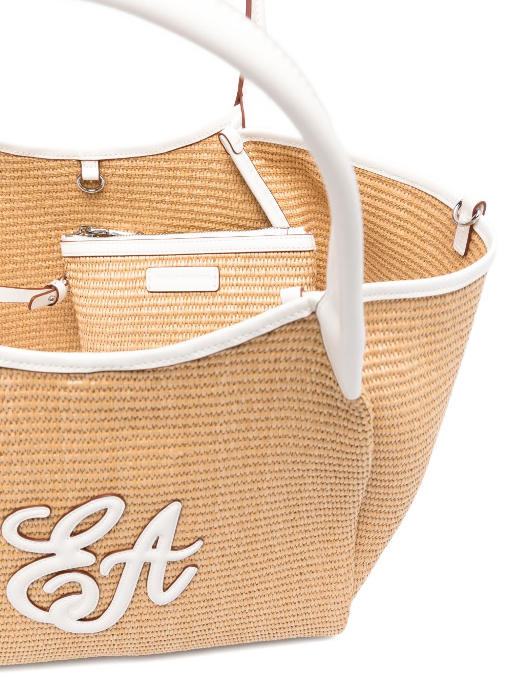 Emporio Armani Woven Straw Medium Shopper Bag - view 4