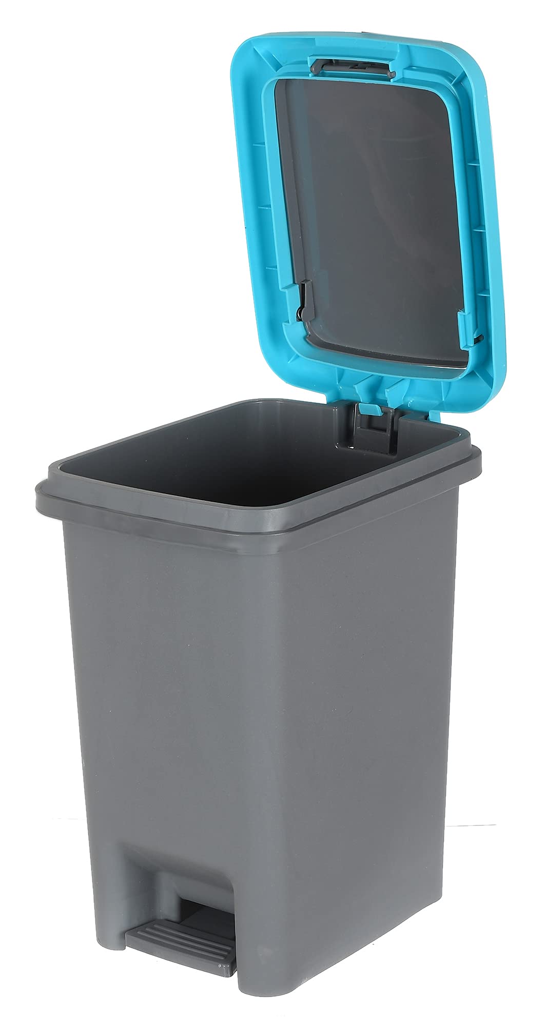 Heart Home 6.5 Ltr Plastic Push & Pedale Dustbin For Home, Kitchen, Office And Bathroom Garbage With Lid,Set of 2 (Grey & Blue) - view 4