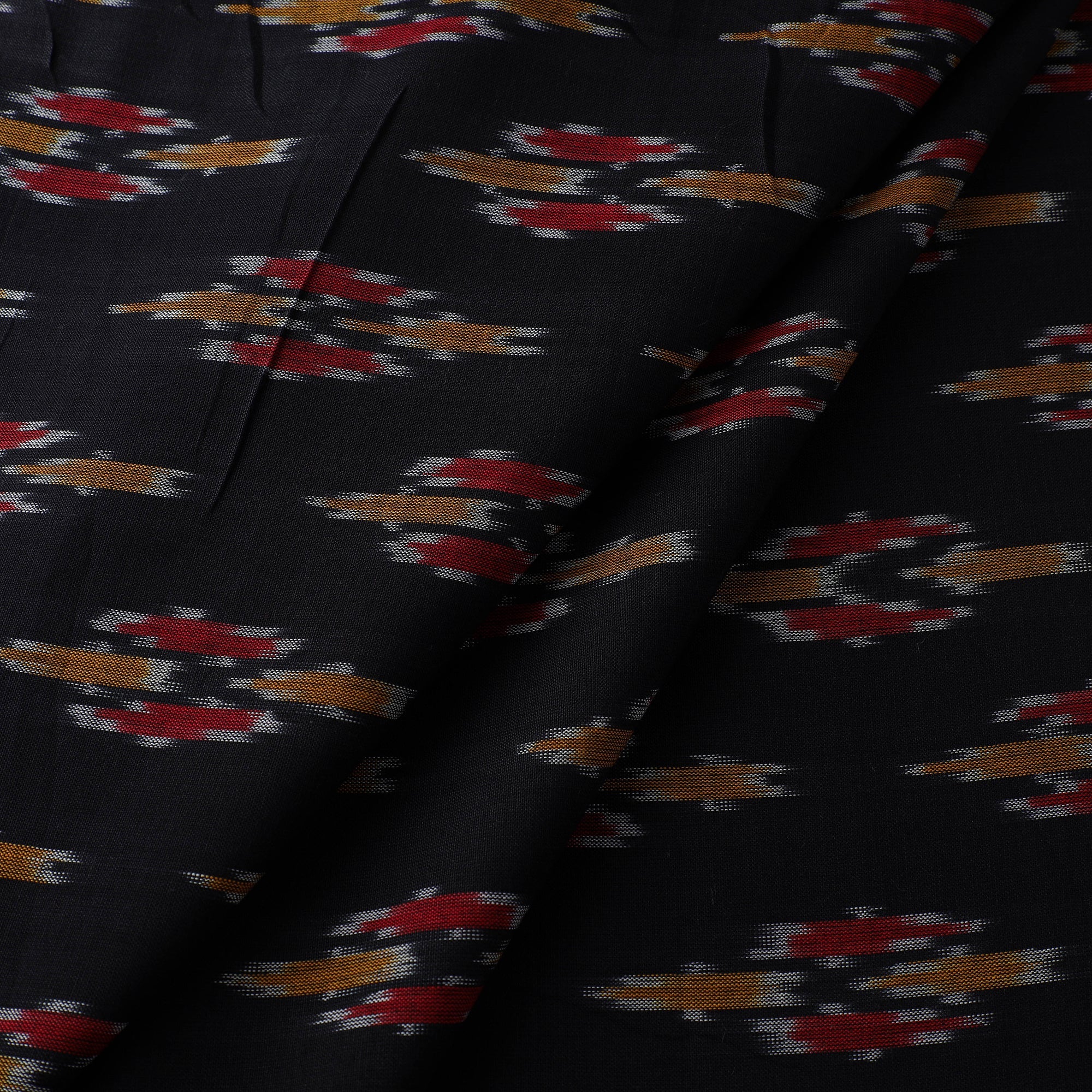 IKAT WEAVES BY EDEM CHANDANA Black - Pure Cotton Pochampally Ikat Fabric 15 - view 2