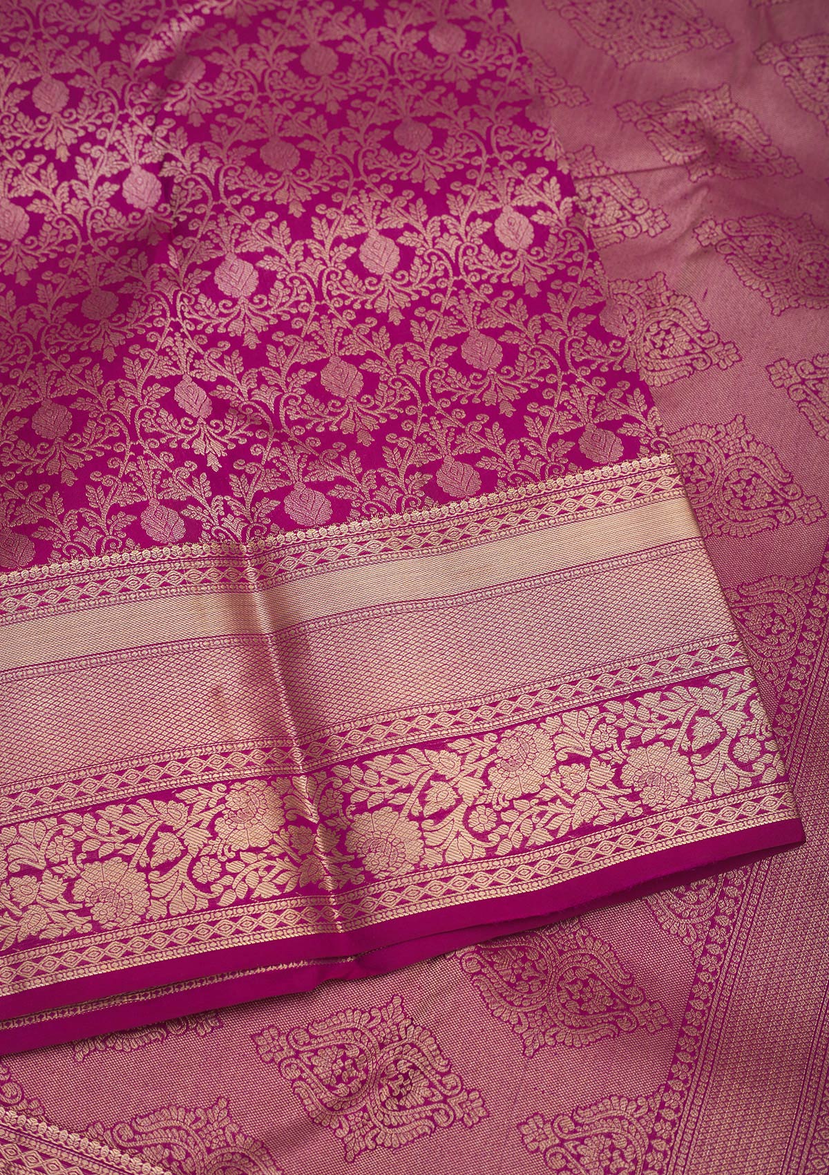 Koskii Wine Zariwork Pure Silk Saree – Women's - view 4