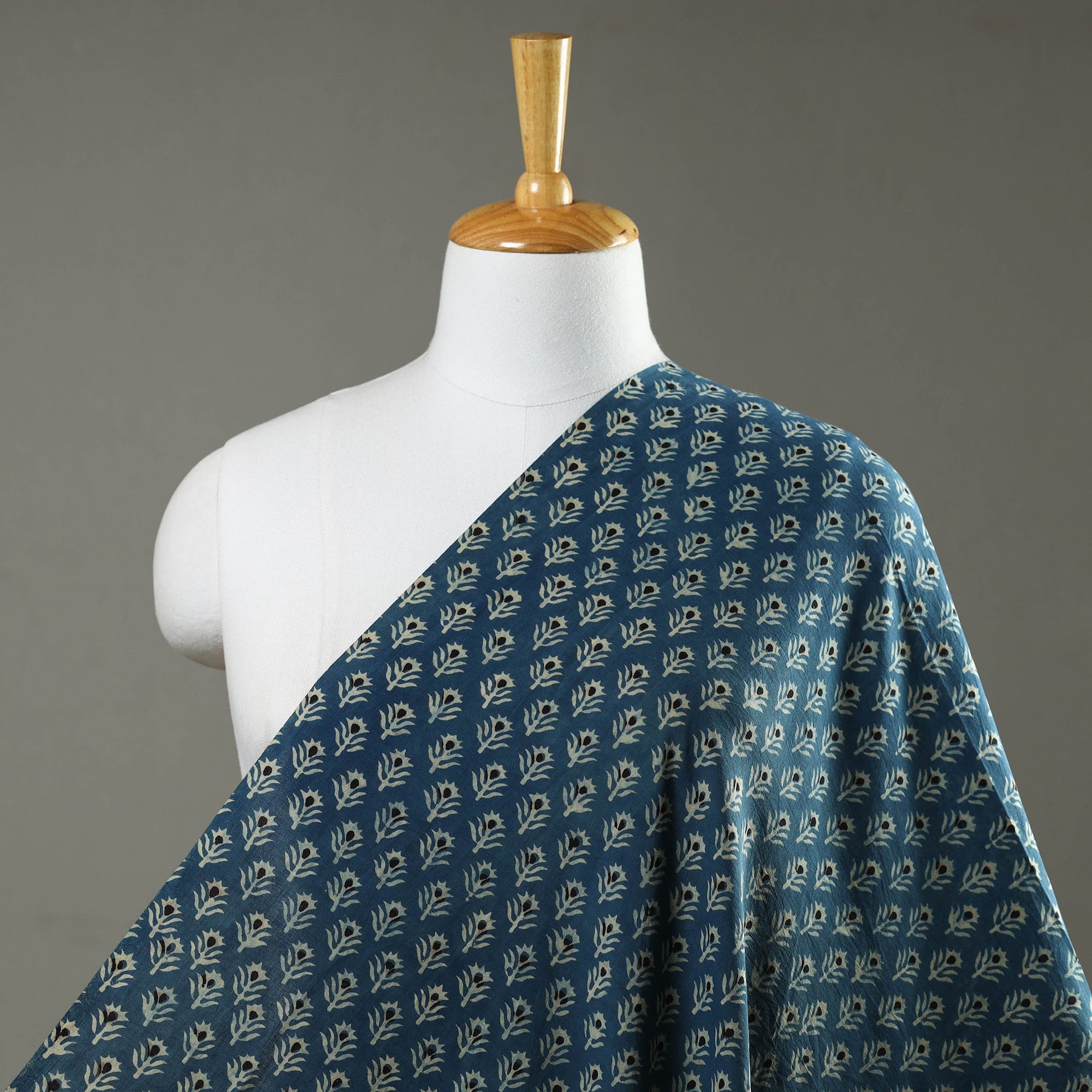 HAVELI CHRONICLES Blue - Akola Hand Block Printed Cotton Fabric