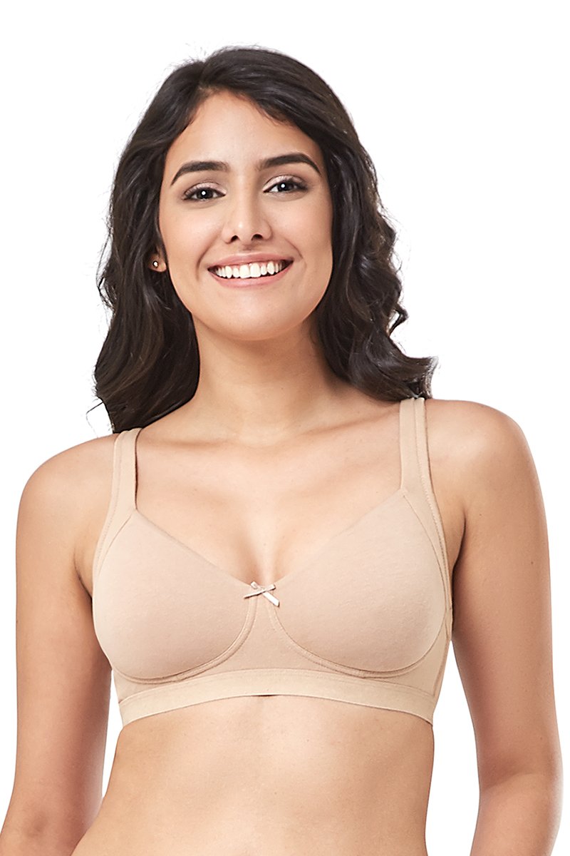 every de Cotton Non-Padded Non-Wired True Support Bra - Sandalwood