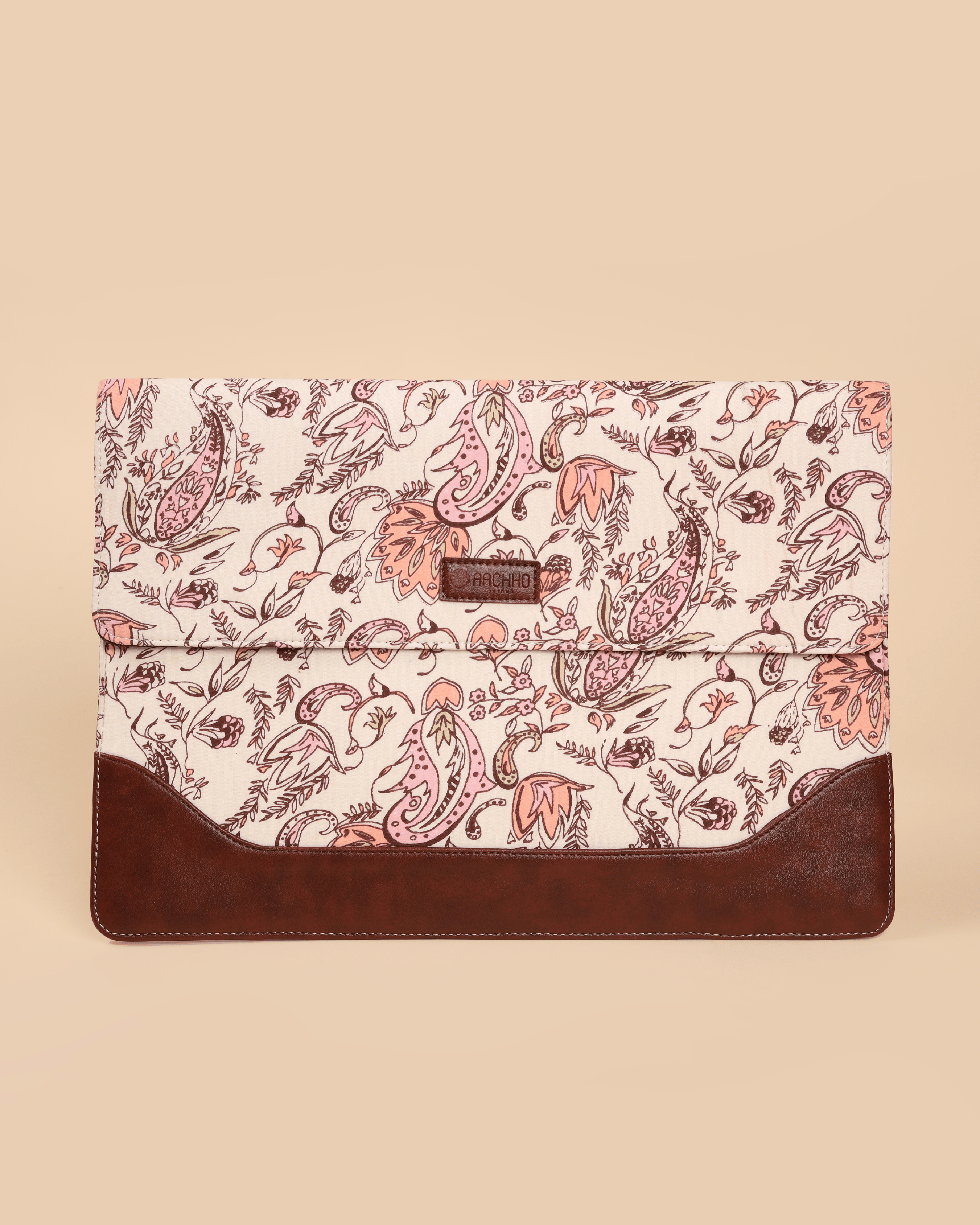 Aachho White Diamond Handblock Laptop Sleeve