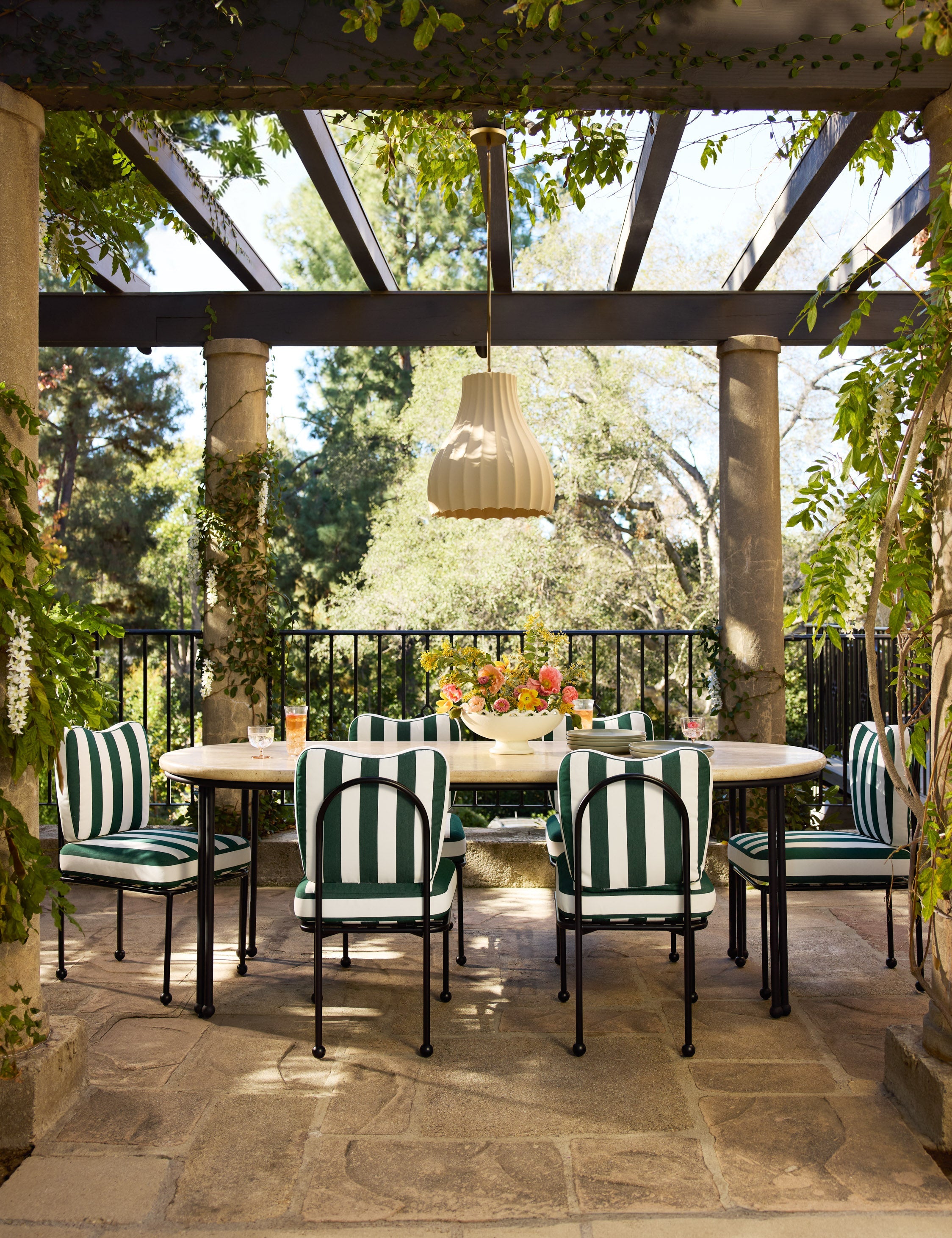 Lulu and Georgia Lanata Outdoor Dining Table – Travertine - view 2