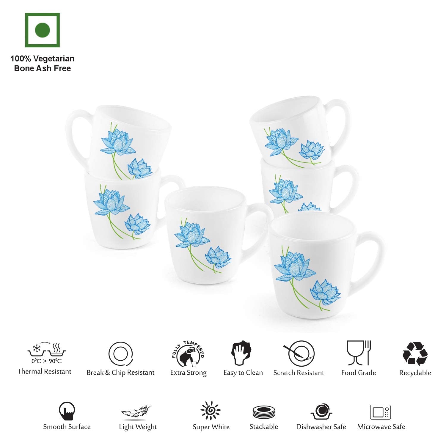 Cello Imperial Neelkamal Ricca Mugs, 6 Pieces - view 5