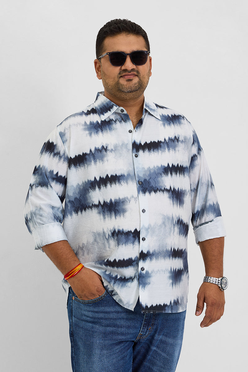 SNITCH White Abstract Regular Fit Shirt