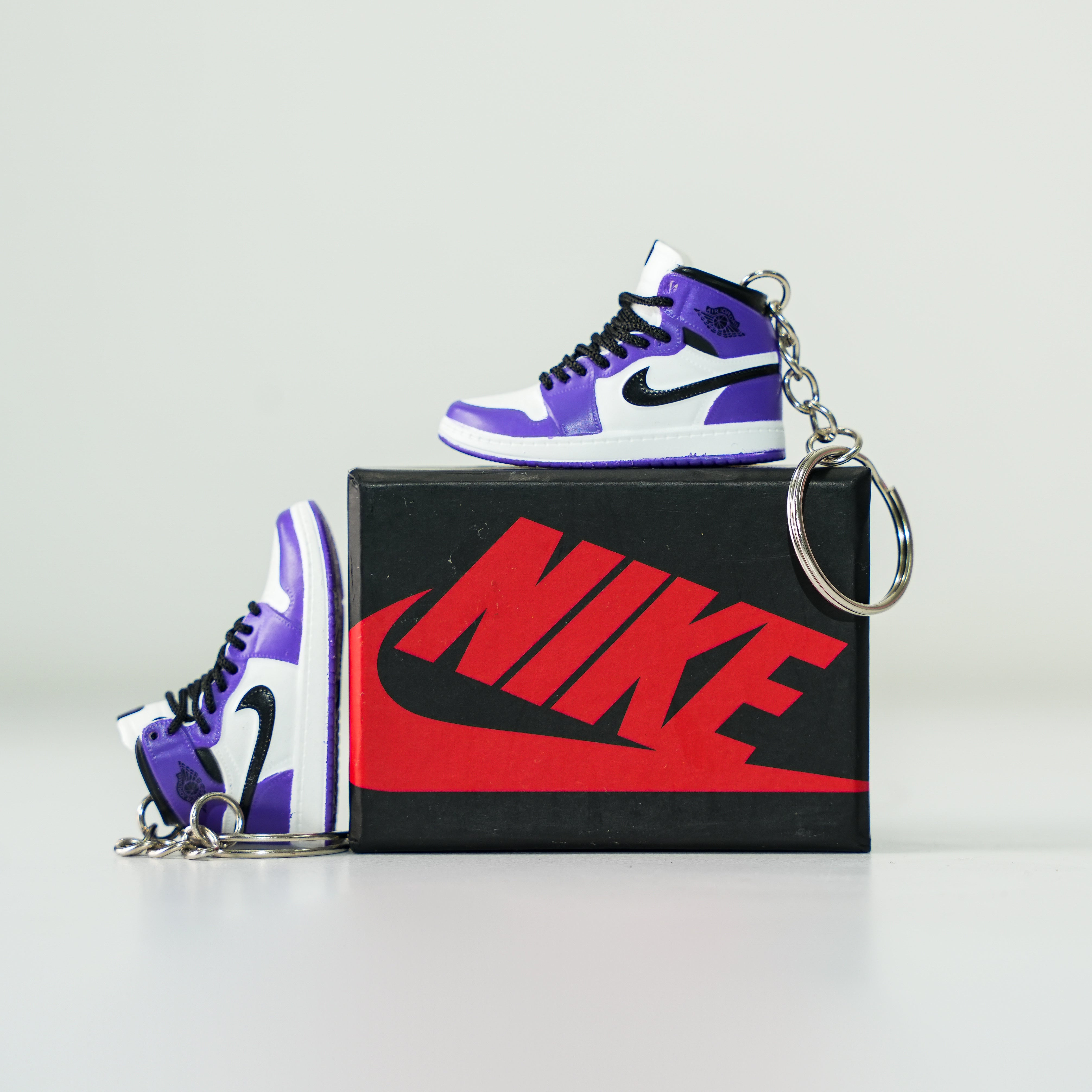 Kicks Machine 3D Sneaker Keychain With Box - AJ1 Court Purple
